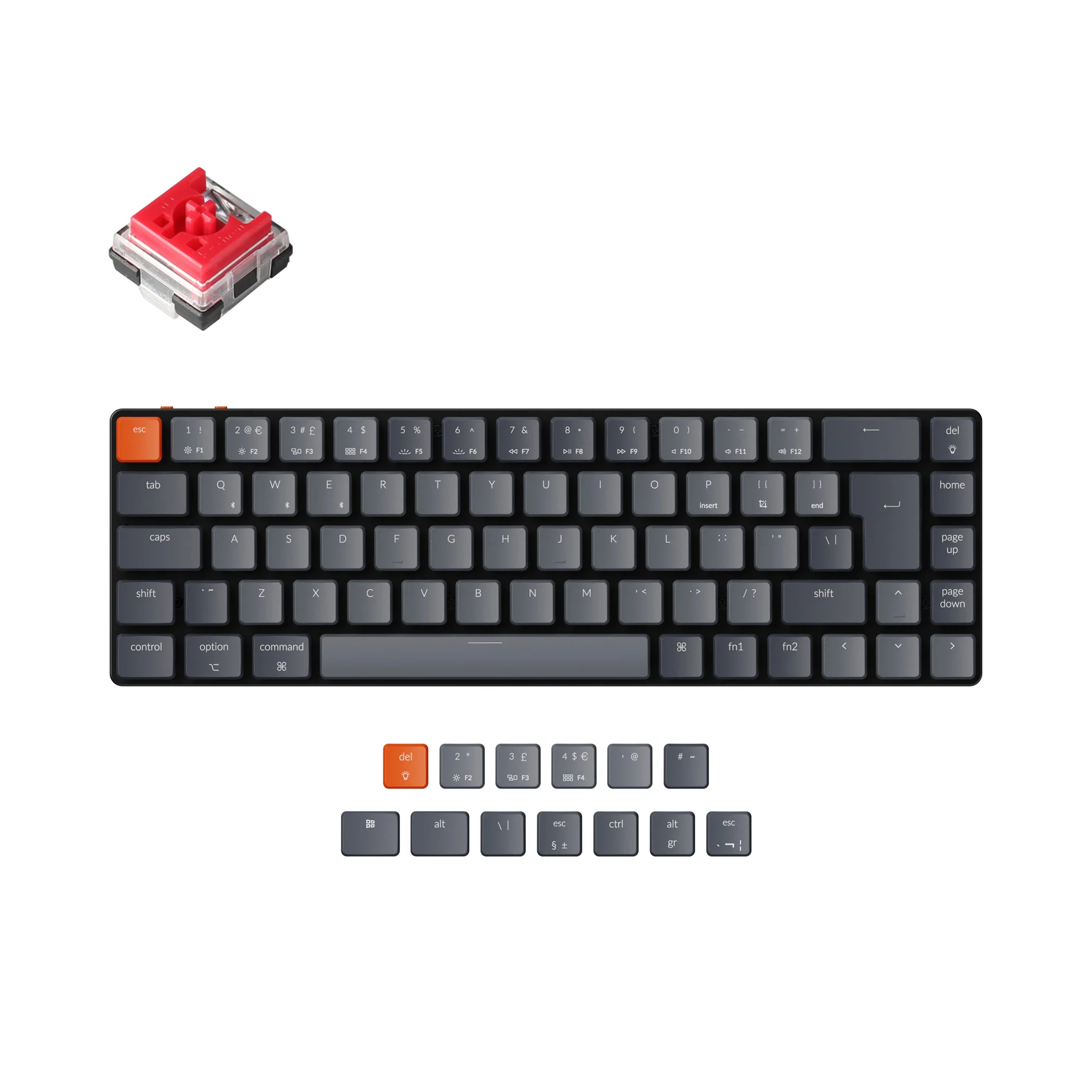 Keychron K7 Ultra-slim trådløst mekanisk tastatur (UK ISO-layout)