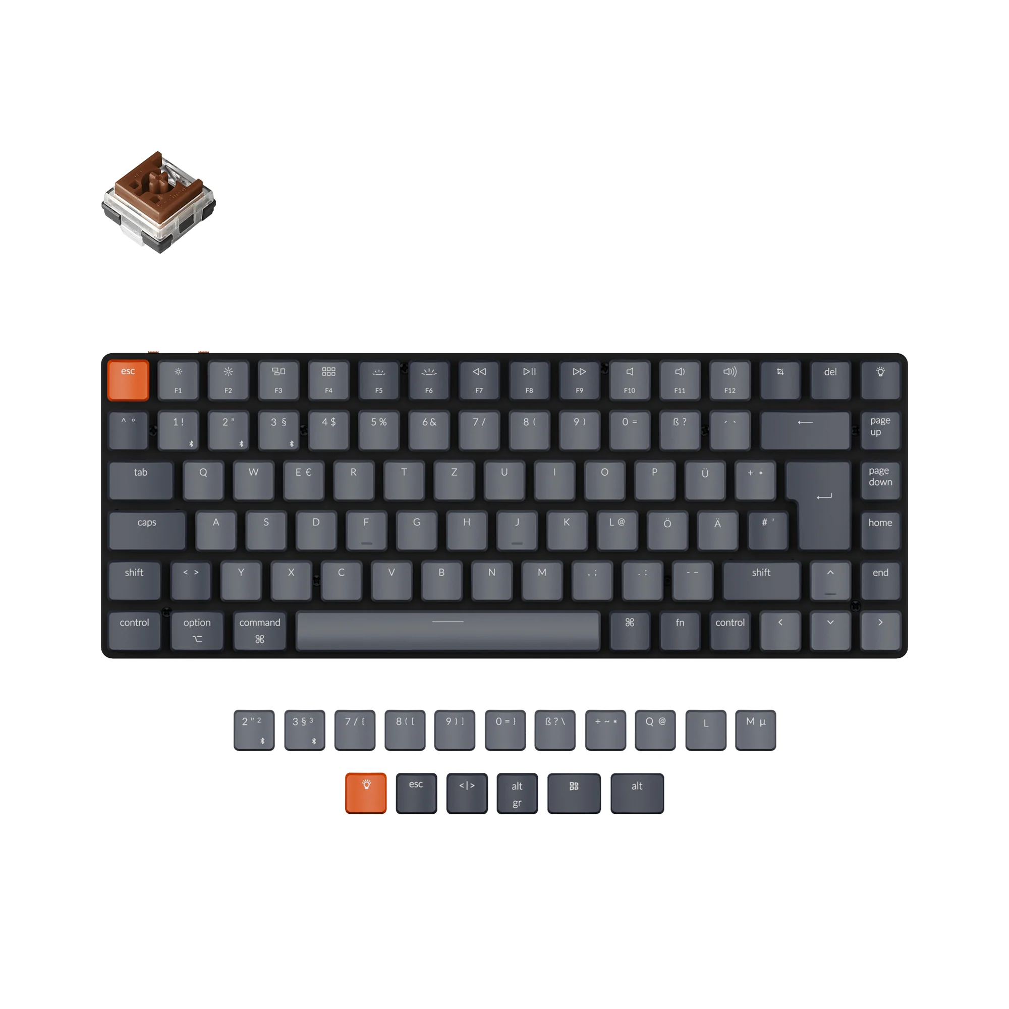 Tastiera meccanica wireless ultra-slim Keychron K3 (layout tedesco ISO-DE) - Versione 2