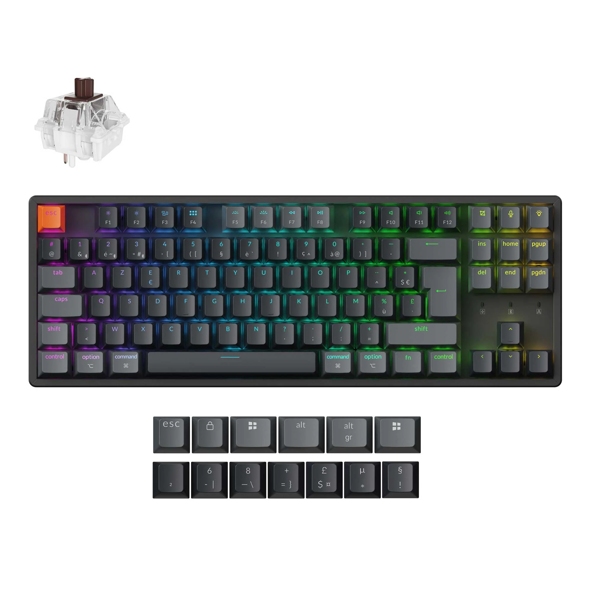 Keychron K8 QMK Wireless Mechanical Keyboard ISO Layout Collection (Version 2)