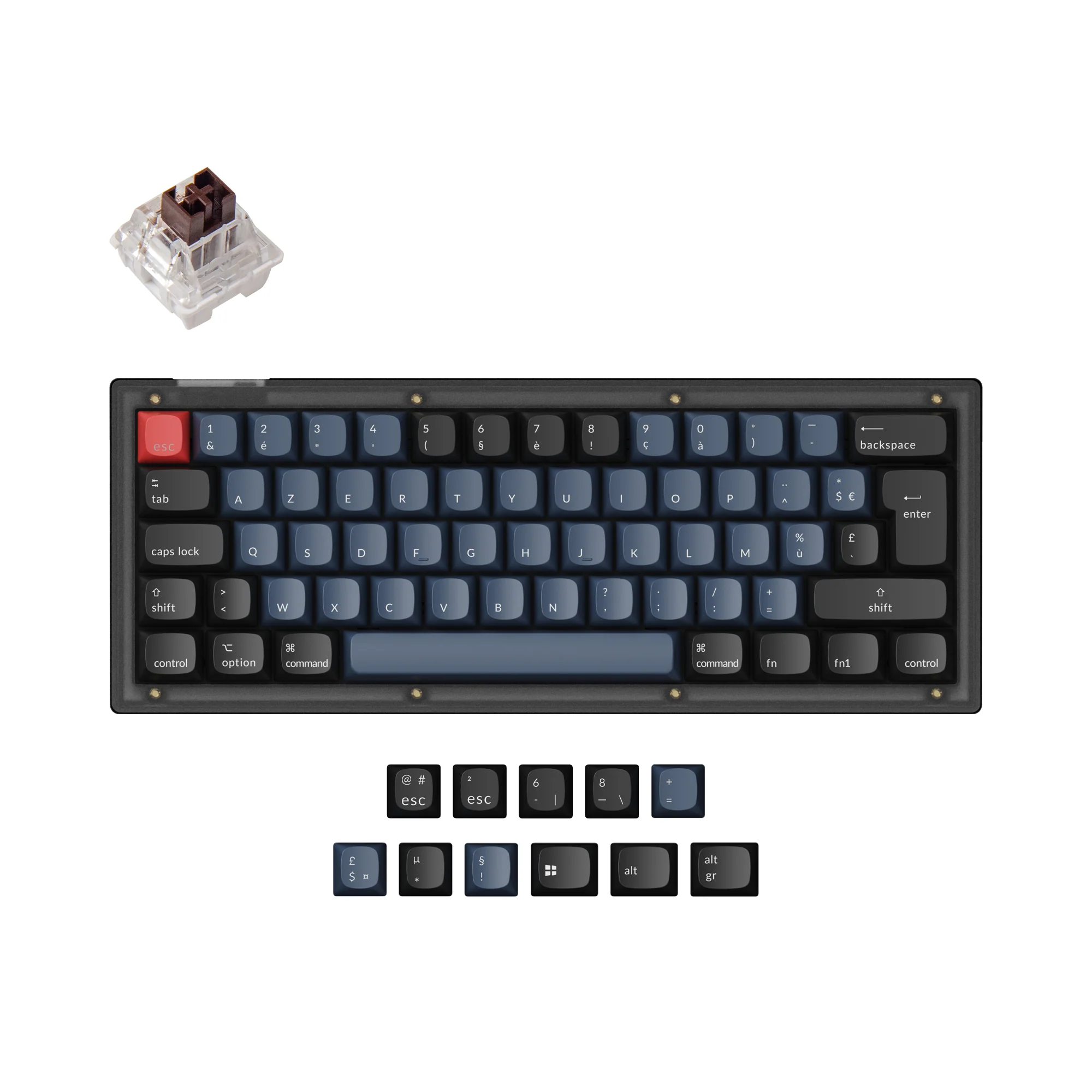 Colección de teclado mecánico personalizado Keychron V4 QMK con distribución ISO