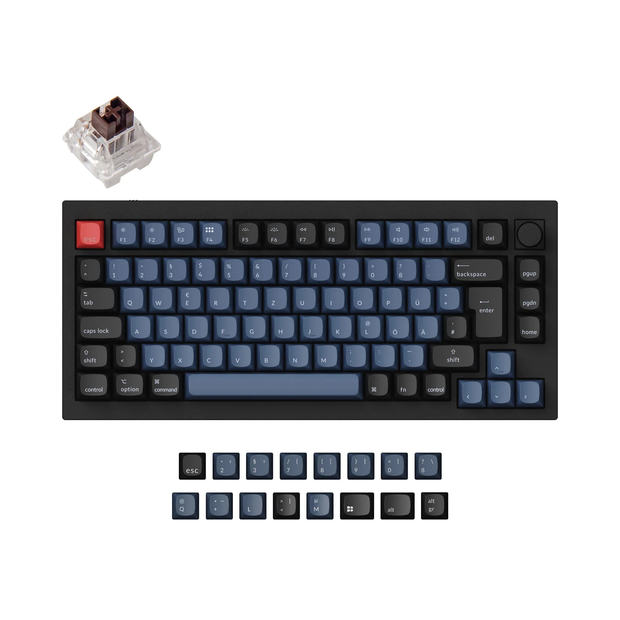 Keychron Q1 QMK Custom Mechanical Keyboard ISO Layout Collection - Version 1
