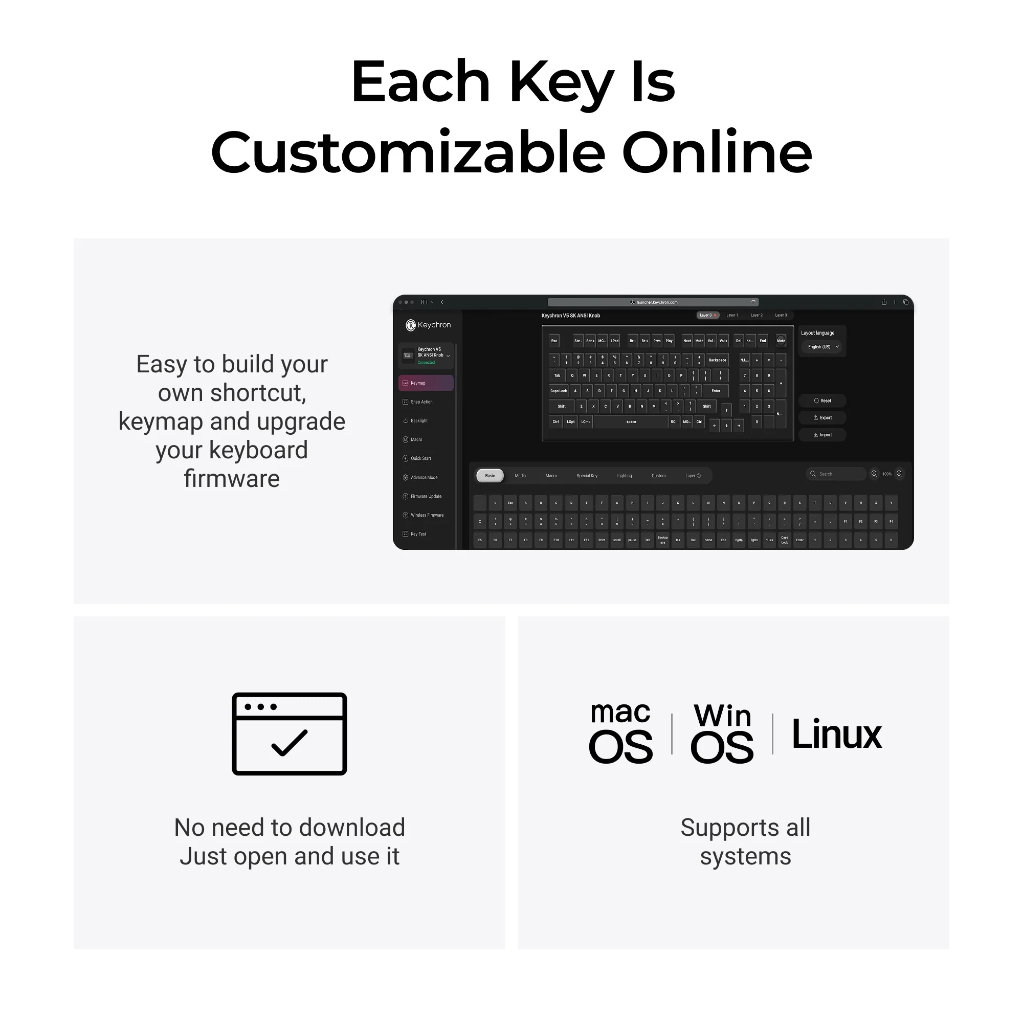 Keychron V5 8K QMK Przewodowa klawiatura mechaniczna custom