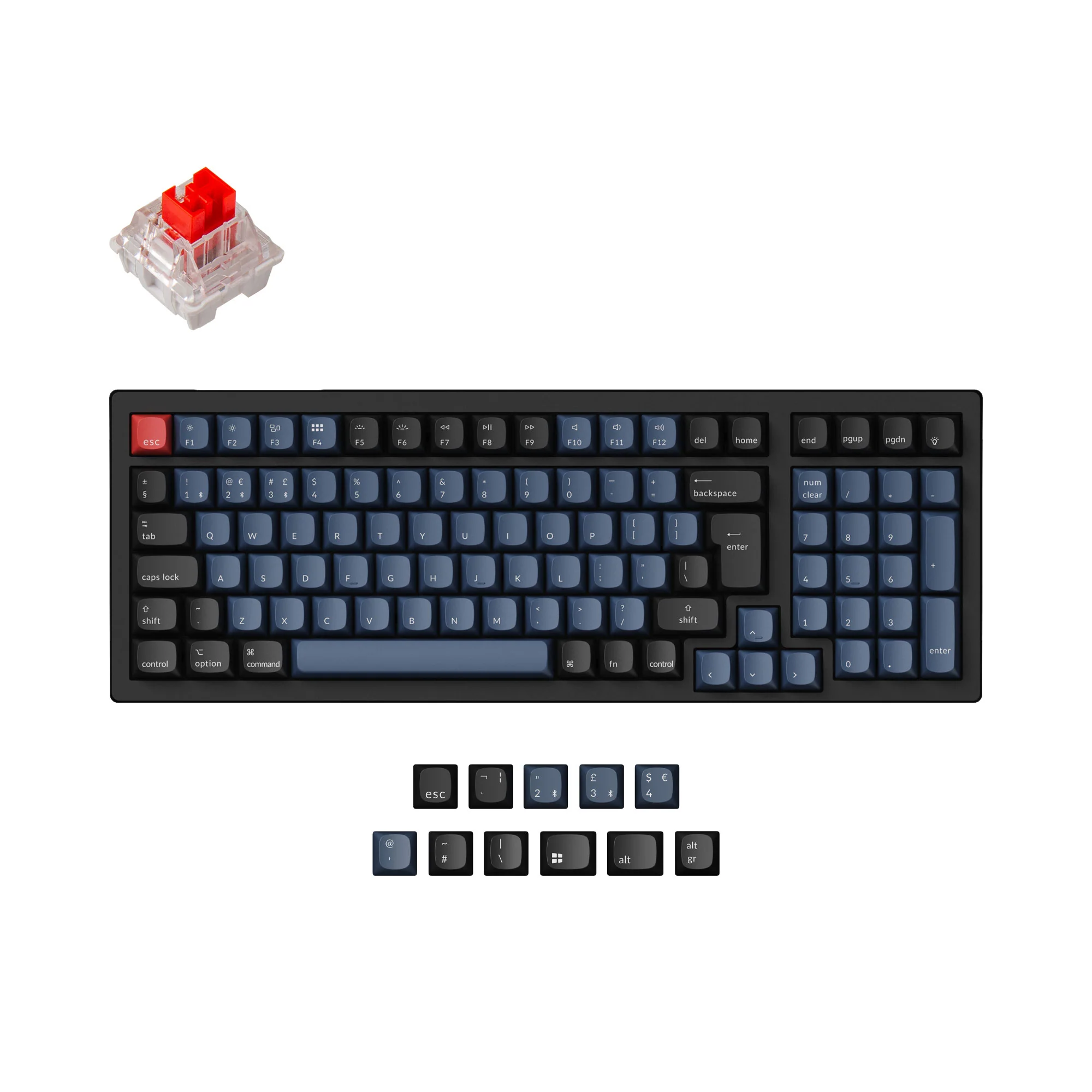 Keychron K4 Pro QMK/VIA Teclado Mecânico Sem Fio Coleção de Layout ISO