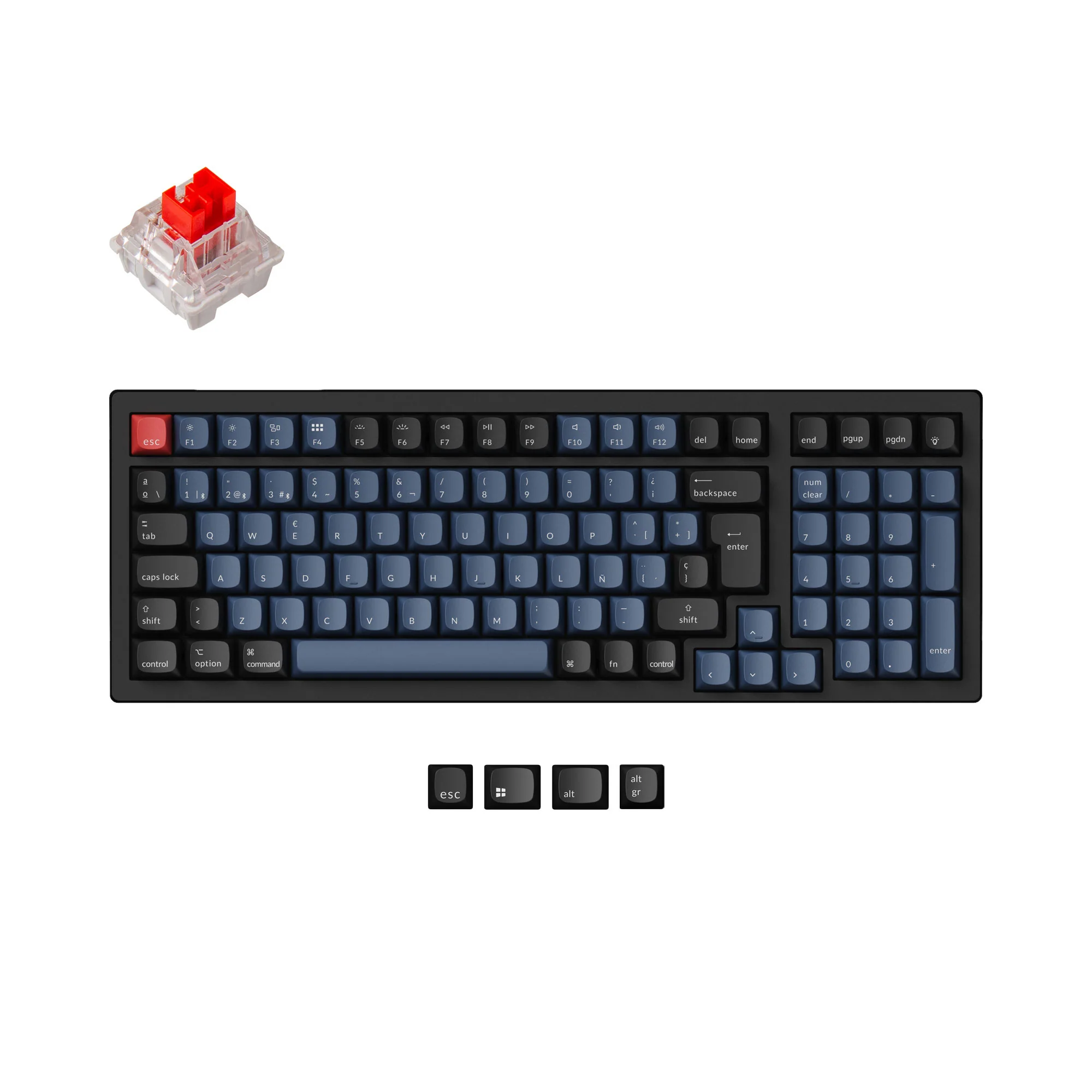 Keychron K4 Pro QMK/VIA Teclado Mecânico Sem Fio Coleção de Layout ISO