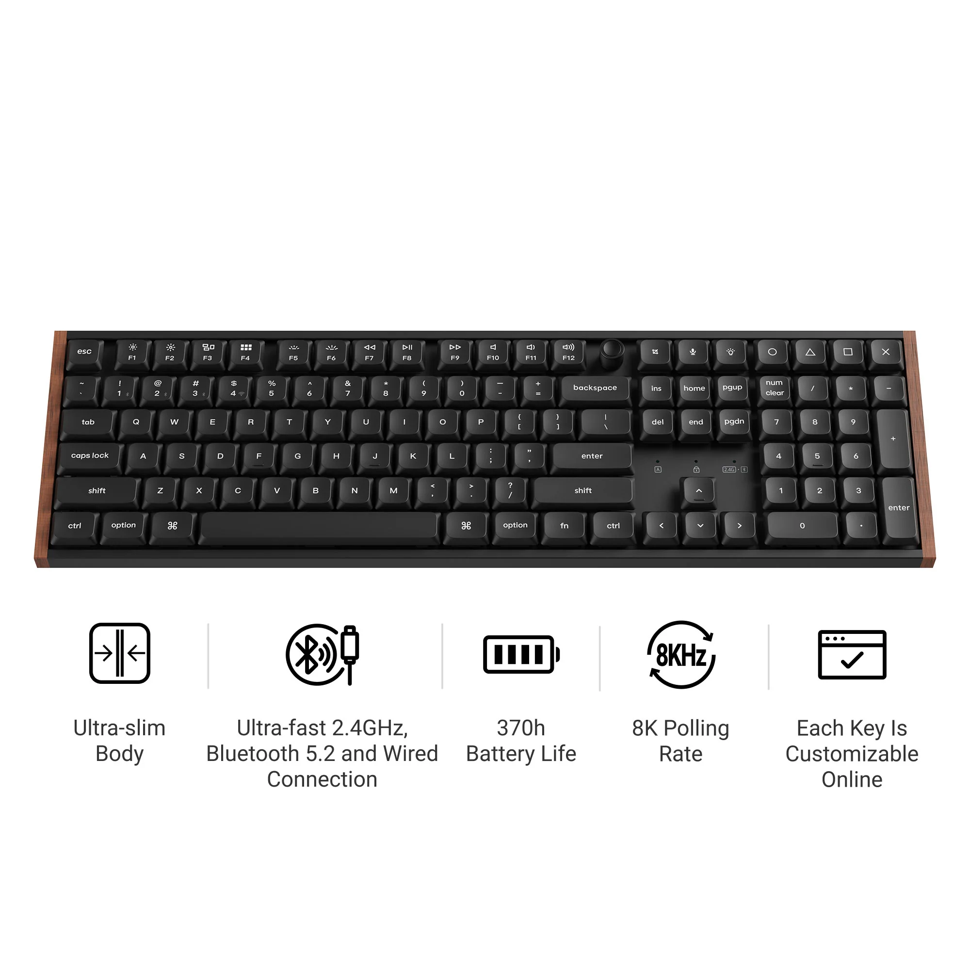 Teclado mecánico inalámbrico personalizado Keychron K5 Ultra 8K
