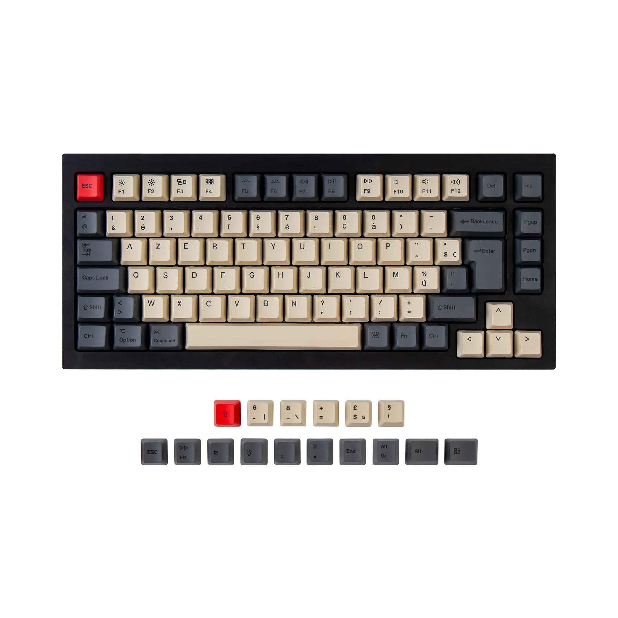 Set de touches PBT Dye-Sub OEM ISO pour Q1 & Q1 Pro & V1 & K2 & K2 Pro - Carbone