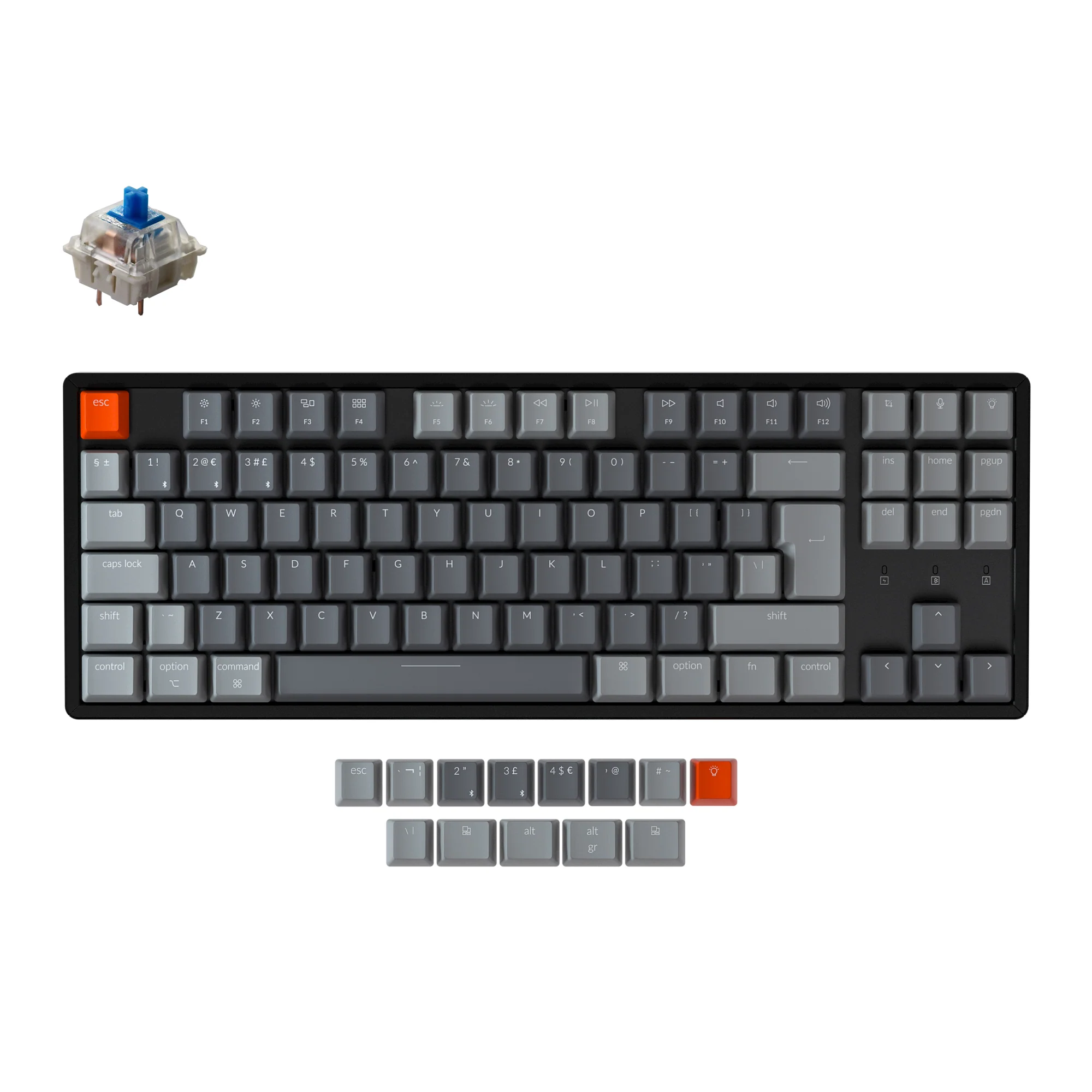 Keychron K8 無線機械鍵盤（英國 ISO 佈局）