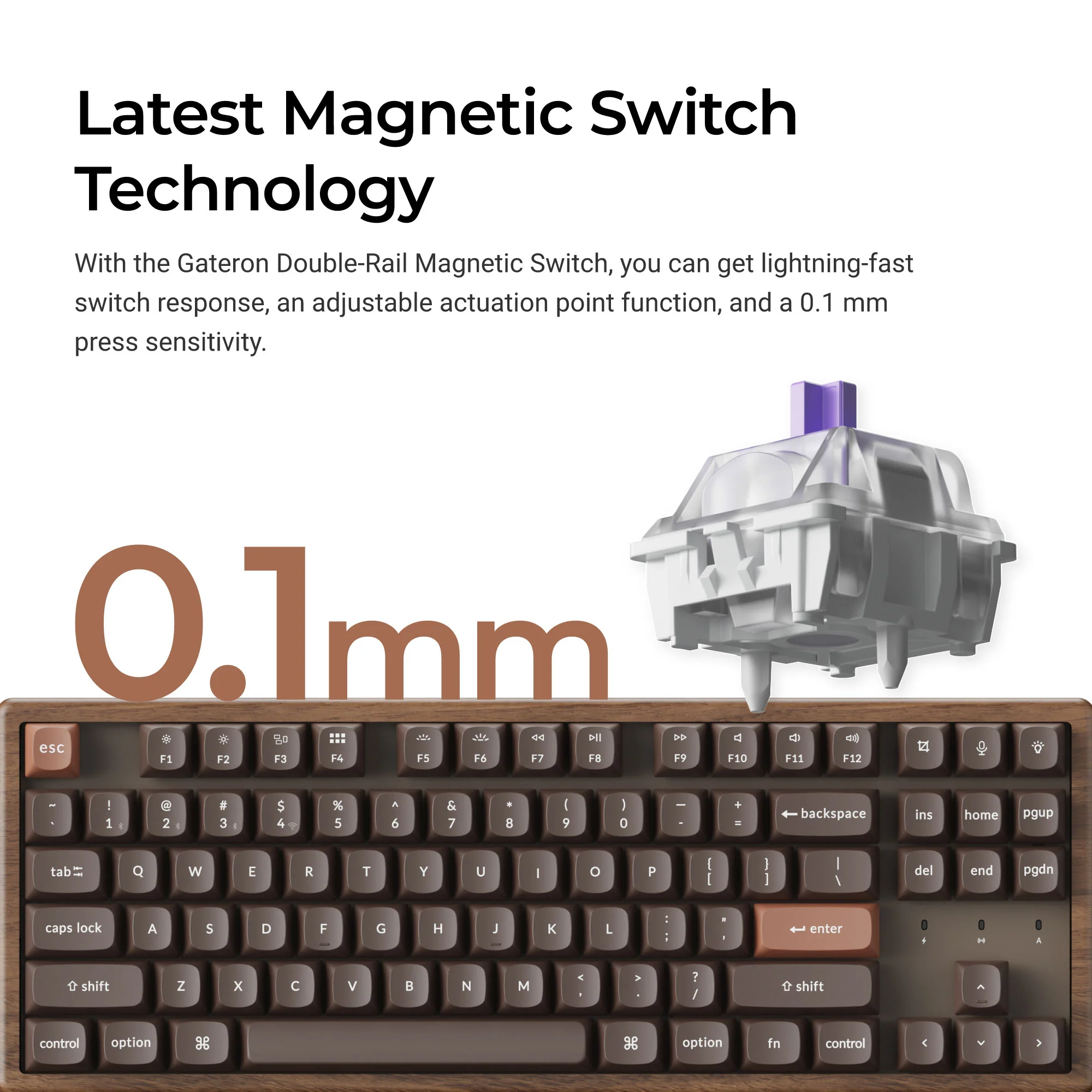 Keychron K8 HE Teclado Inalámbrico Personalizable con Interruptores Magnéticos - Edición Especial Todo Madera