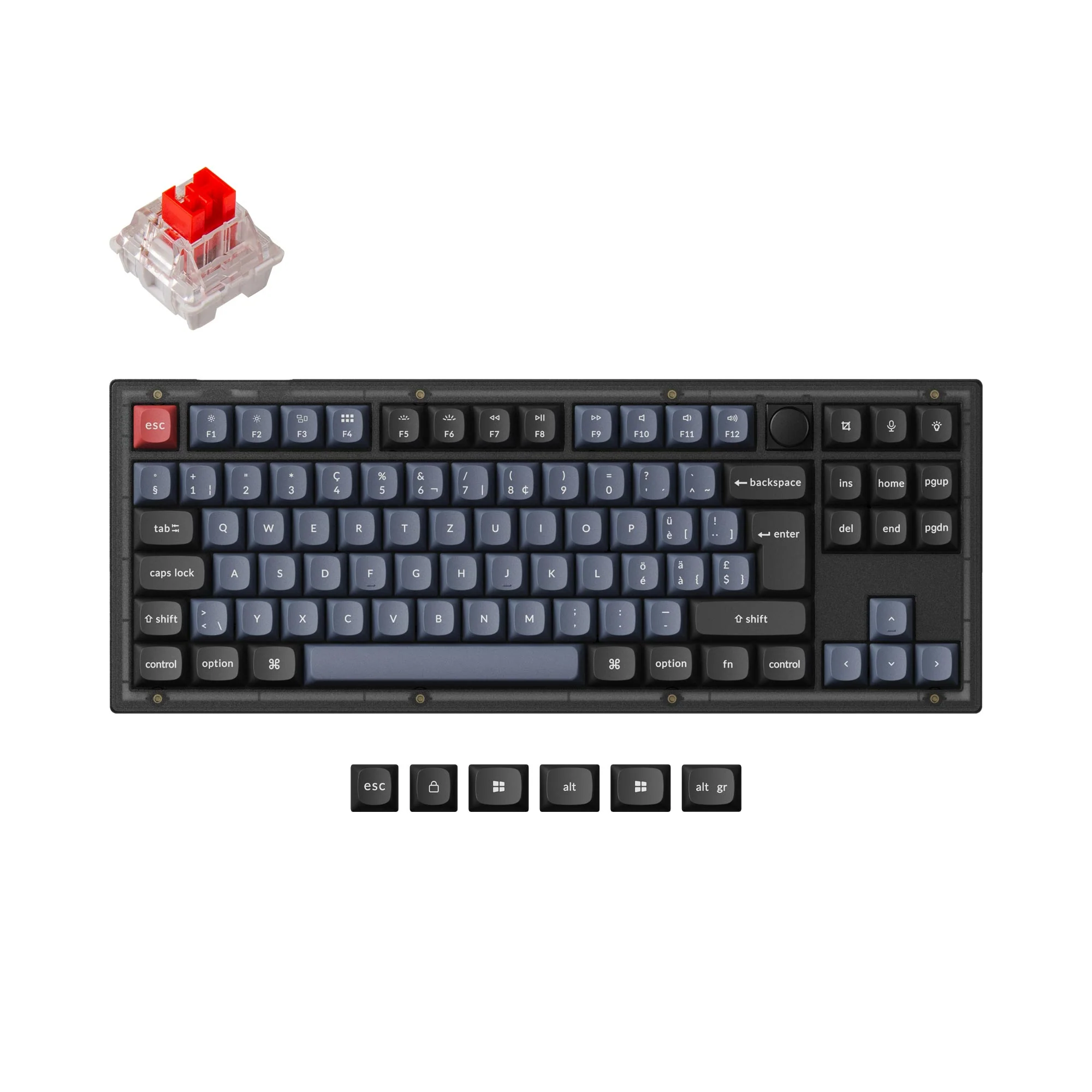 Keychron V3 QMK Custom -mekaaninen näppäimistö, ISO-asettelukokoelma