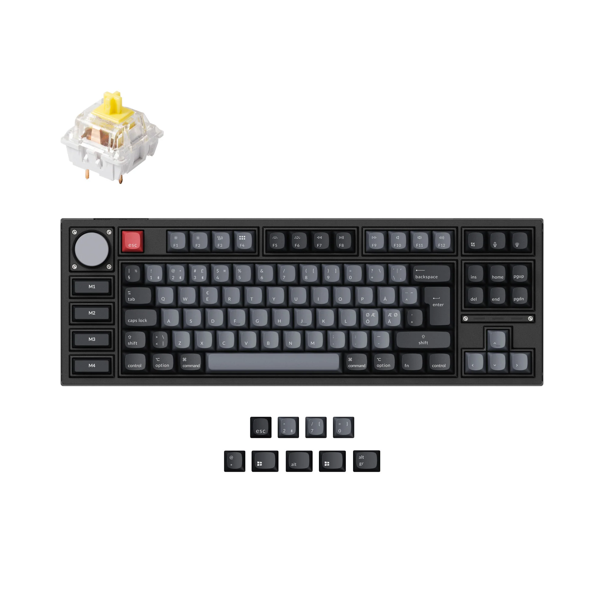 Coleção de Teclado Mecânico Personalizado Sem Fio Keychron Q3 Pro QMK/VIA com Layout ISO