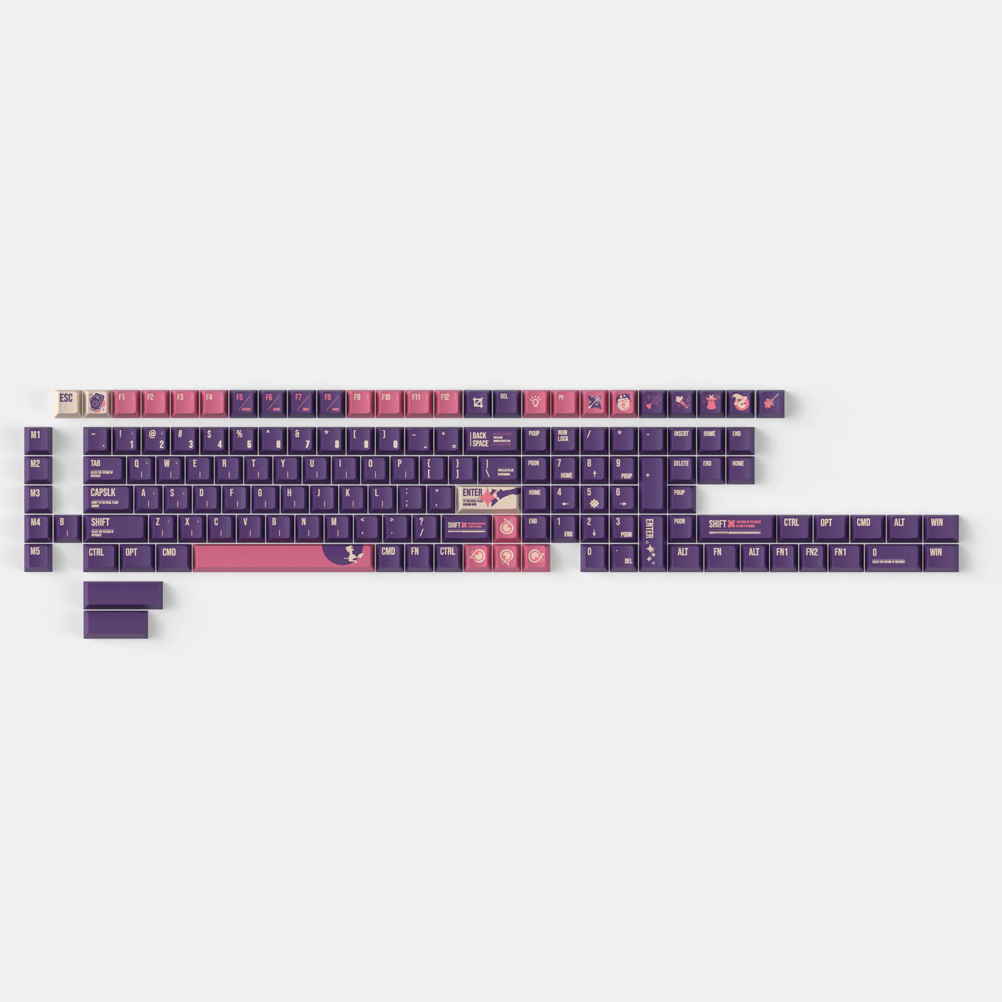 Lunar Witch - Conjunto Completo de Keycaps PBT Dye-Sub Perfil Cherry