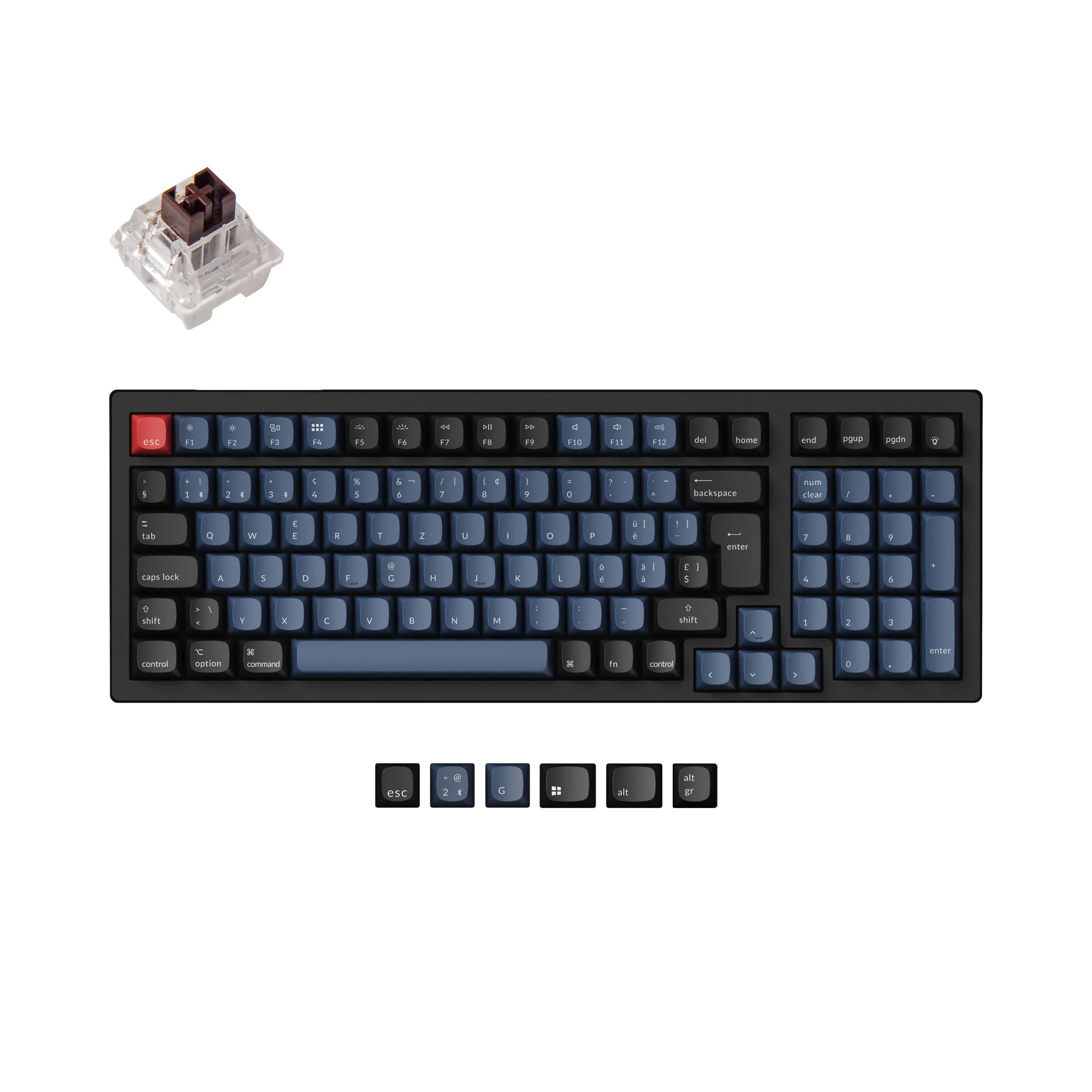 Keychron K4 Pro QMK/VIA Teclado Mecânico Sem Fio Coleção de Layout ISO