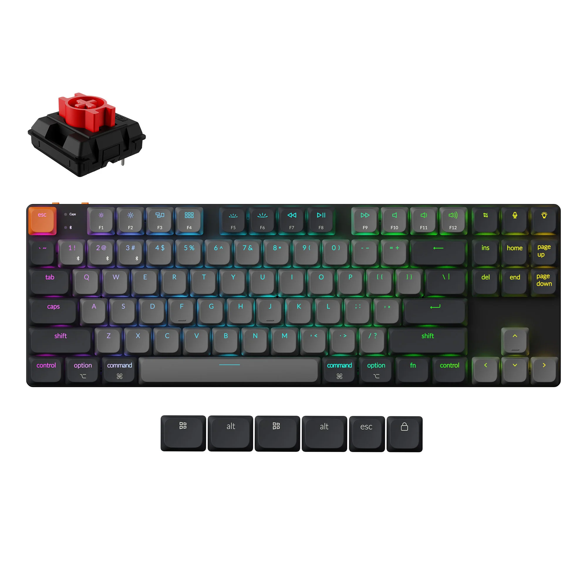 Teclado mecânico sem fio QMK Keychron K1 (Versão 6)