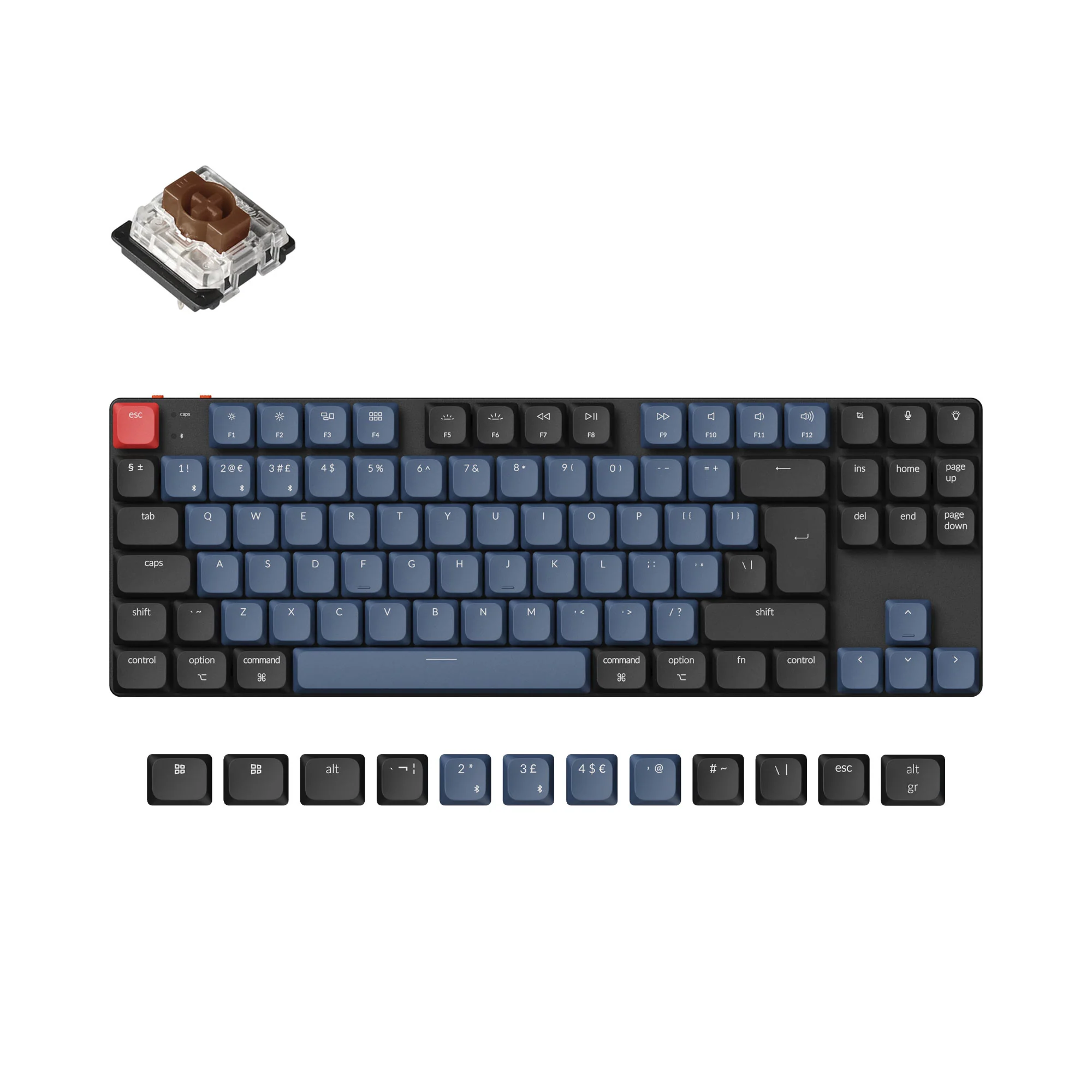 Keychron K1 Pro teclado mecánico inalámbrico personalizable QMK/VIA - colección de distribución ISO