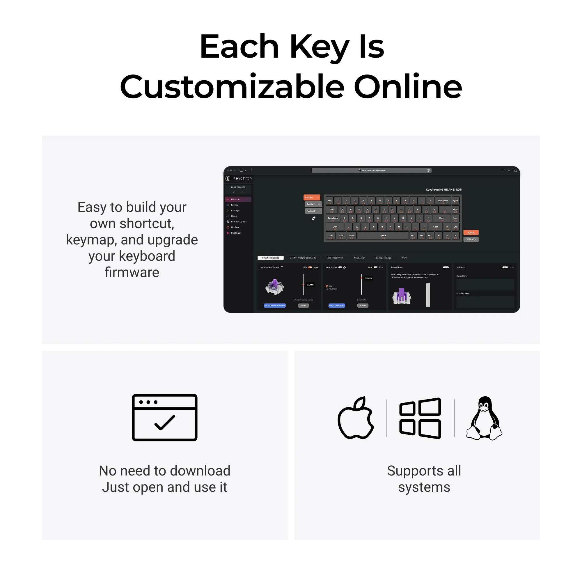 Keychron K6 HE Teclado inalámbrico con interruptor magnético