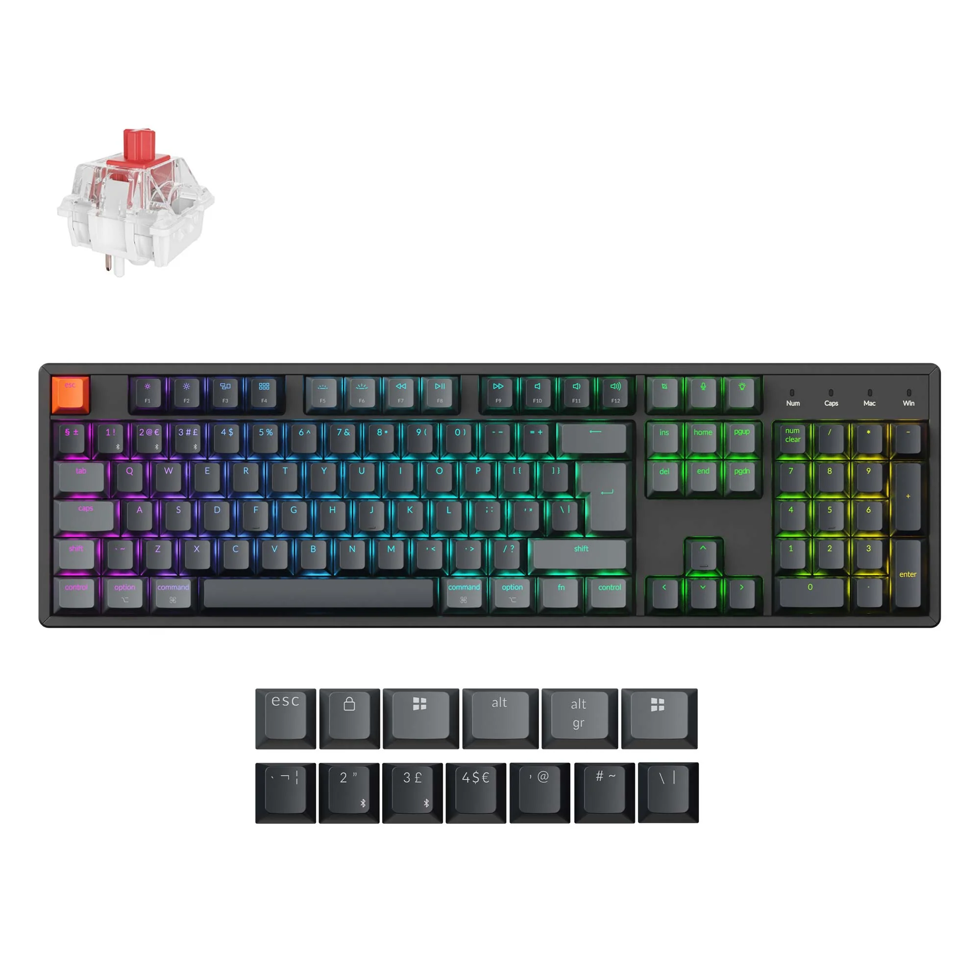 Keychron K10 Teclado mecánico inalámbrico QMK (distribución ISO) - Versión 2