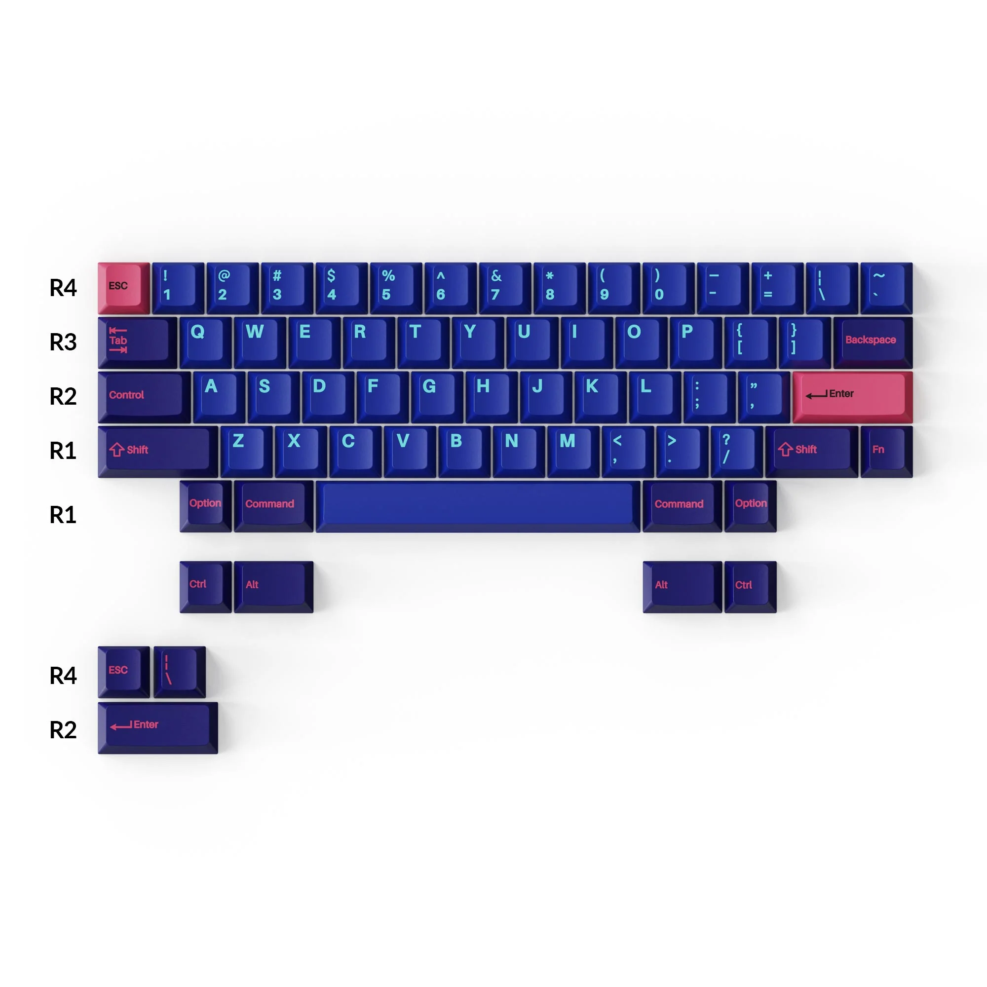 Set completo de teclas PBT Double-Shot perfil Cherry - Player