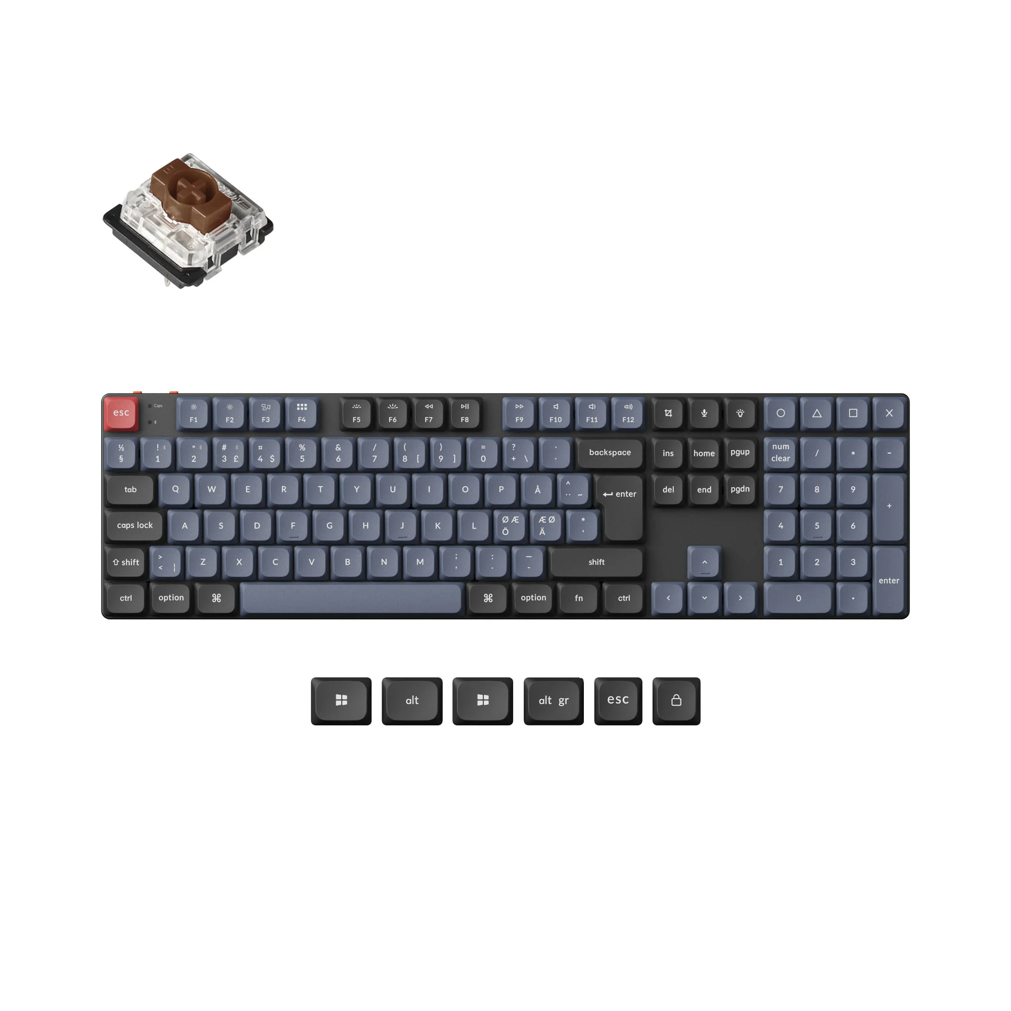 Coleção de teclado mecânico personalizado sem fio Keychron K5 Pro QMK/VIA layout ISO