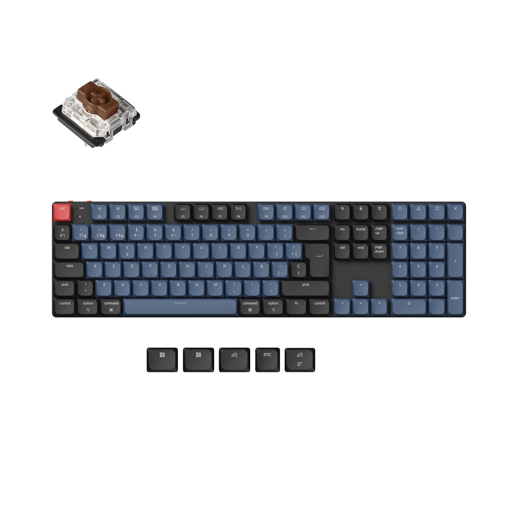 Coleção de teclado mecânico personalizado sem fio Keychron K5 Pro QMK/VIA layout ISO