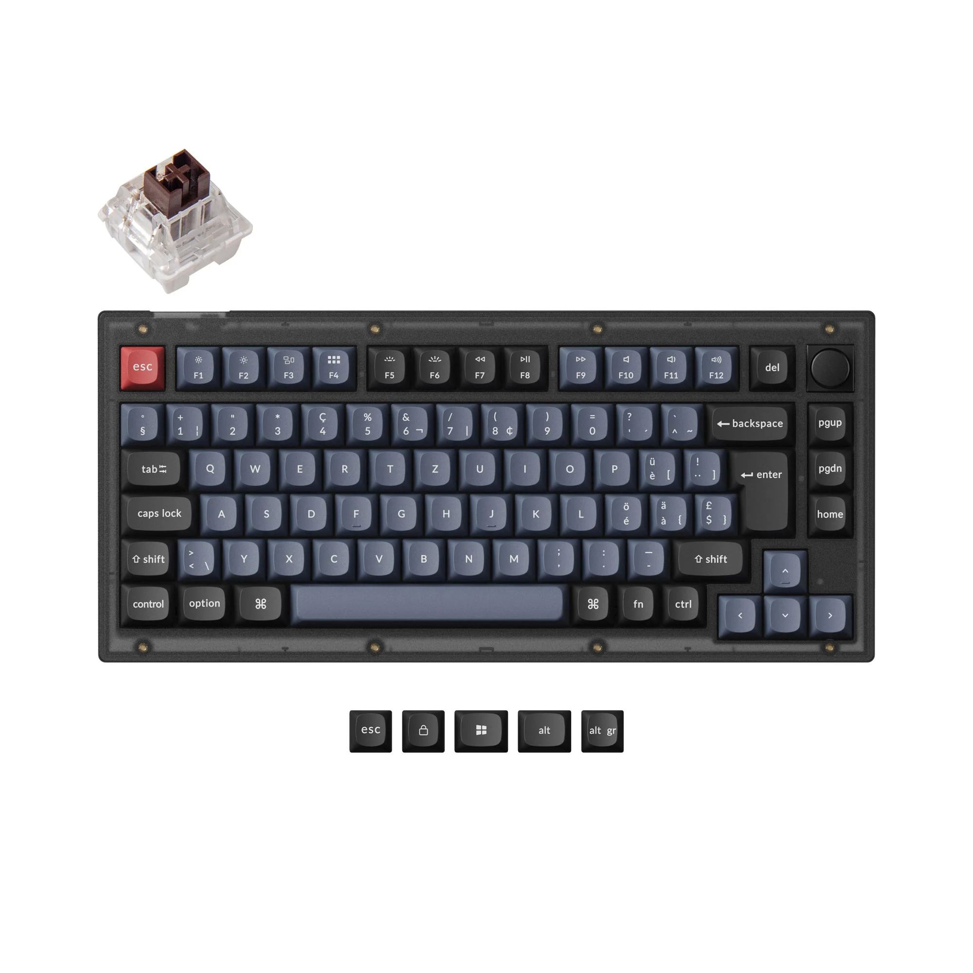 Keychron V1 QMK Custom mekanisk tastatur ISO-layout-kollektion