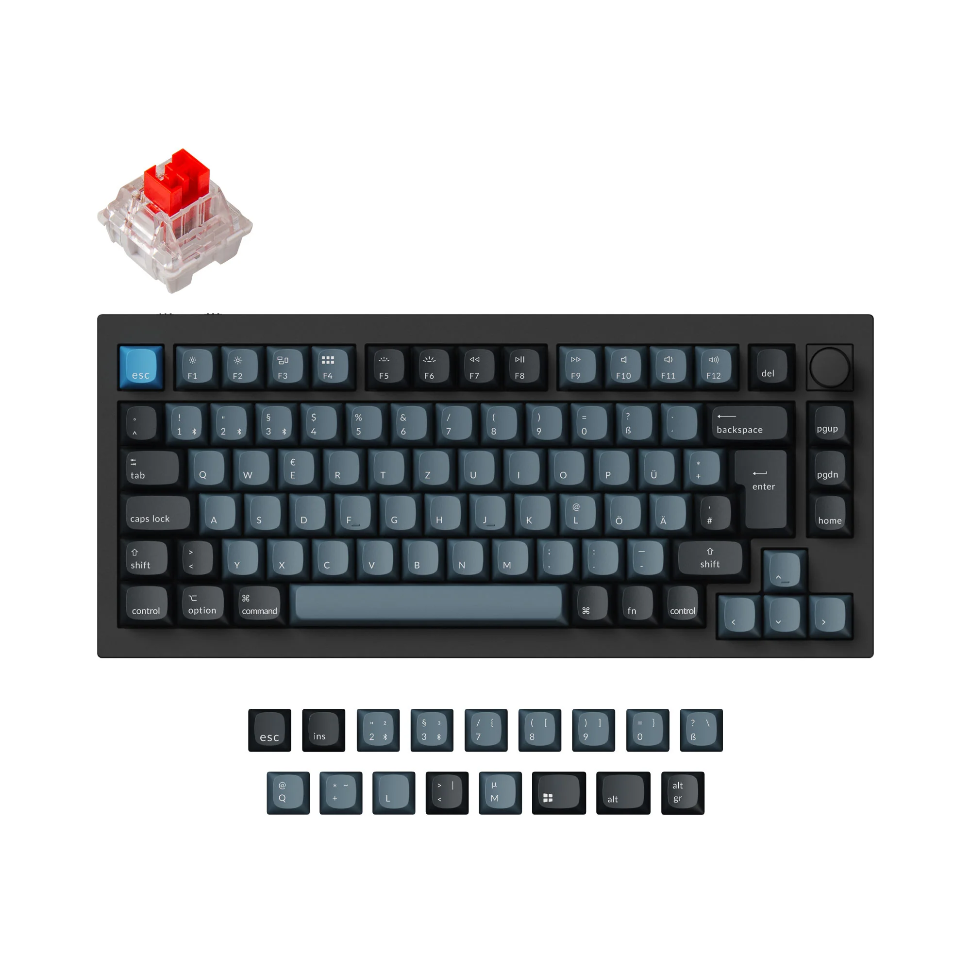 Keychron Q1 Pro QMK/VIA langaton Custom-mekaaninen näppäimistö ISO-asettelukokoelma