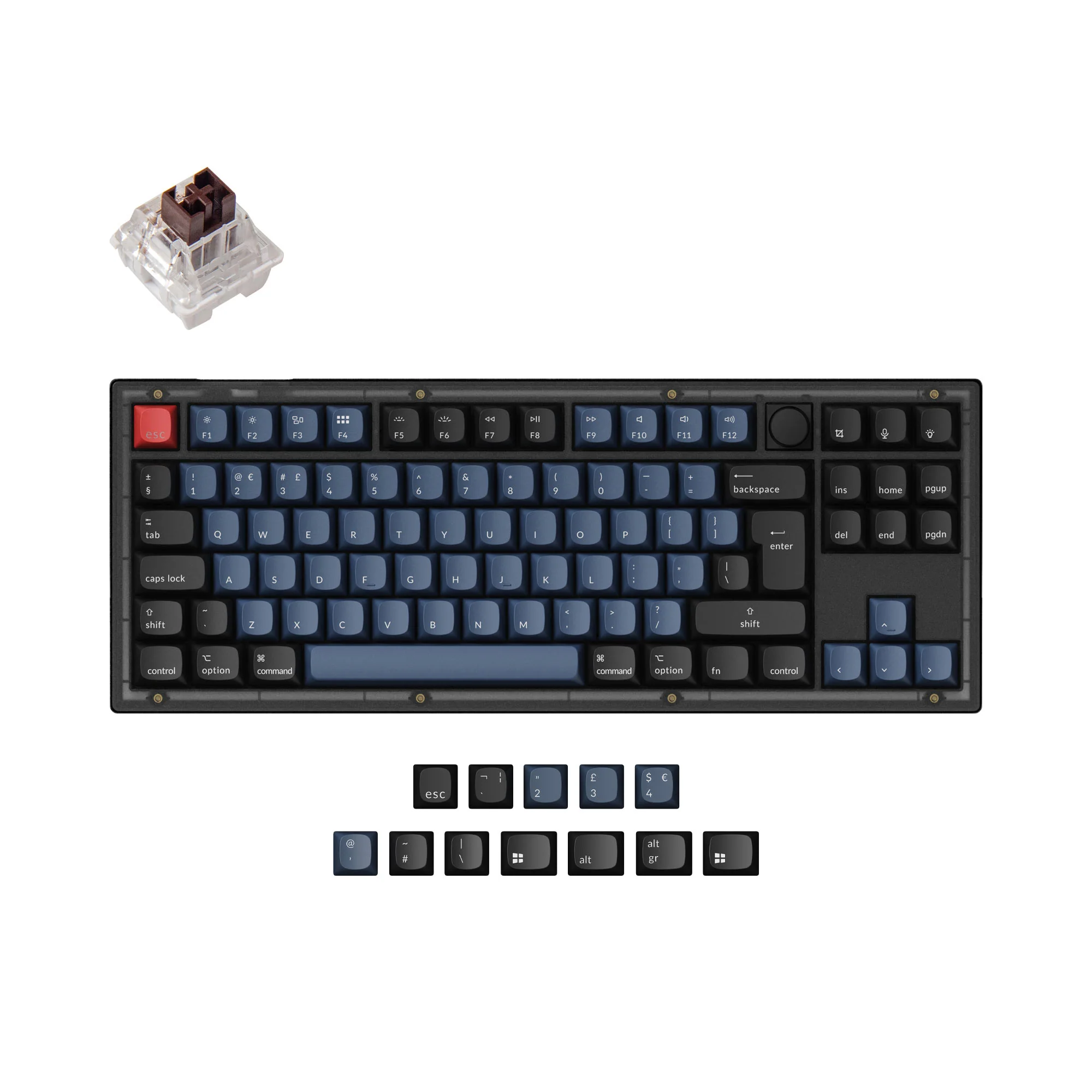 Keychron V3 QMK Custom -mekaaninen näppäimistö, ISO-asettelukokoelma