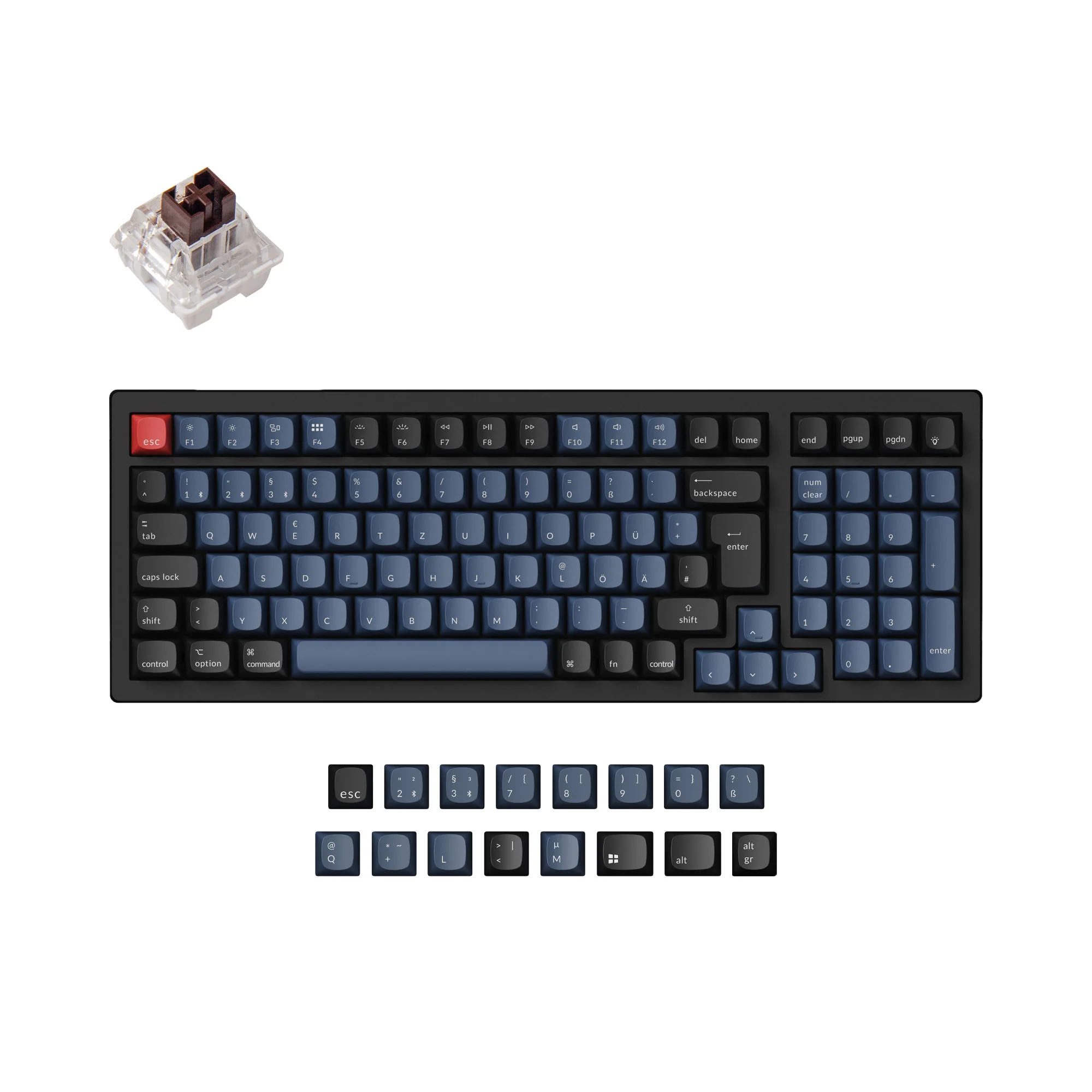 Keychron K4 Pro QMK/VIA Teclado Mecânico Sem Fio Coleção de Layout ISO