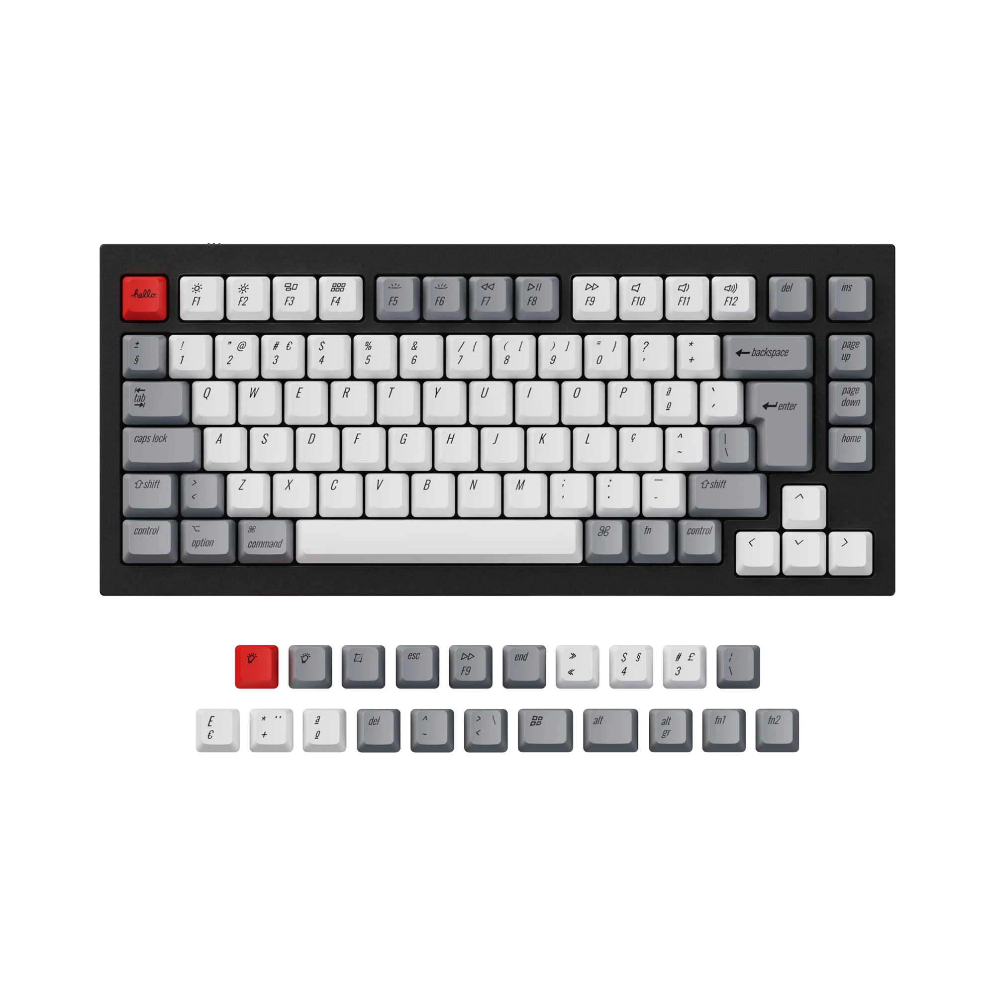 ISO & ANSI Q1 & Q1 Pro & Q2 & Q2 Pro & V1 & V2 & K2 & K2 Pro OEM Dye-Sub PBT Keycap Set - Retro
