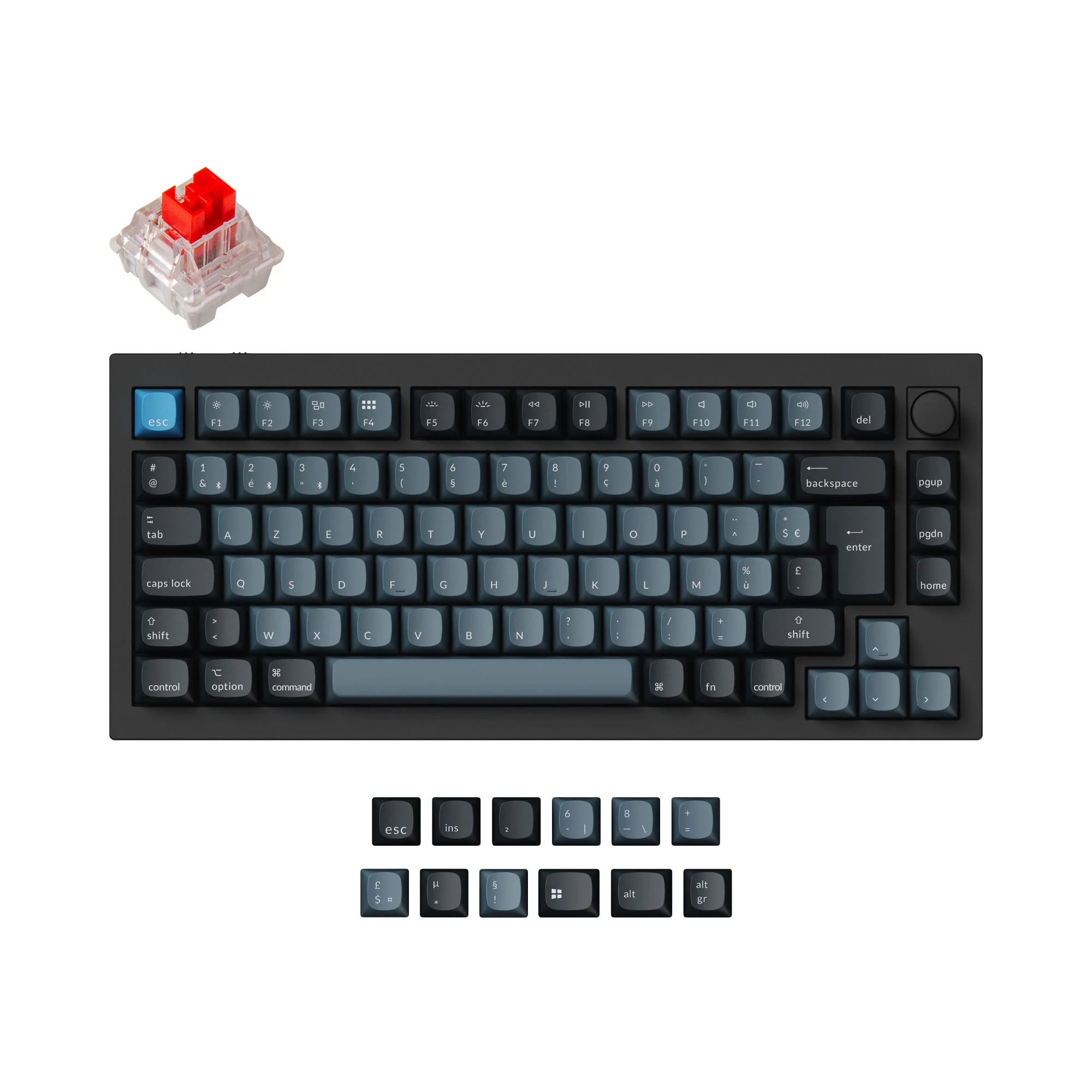 Keychron Q1 Pro QMK/VIA langaton Custom-mekaaninen näppäimistö ISO-asettelukokoelma