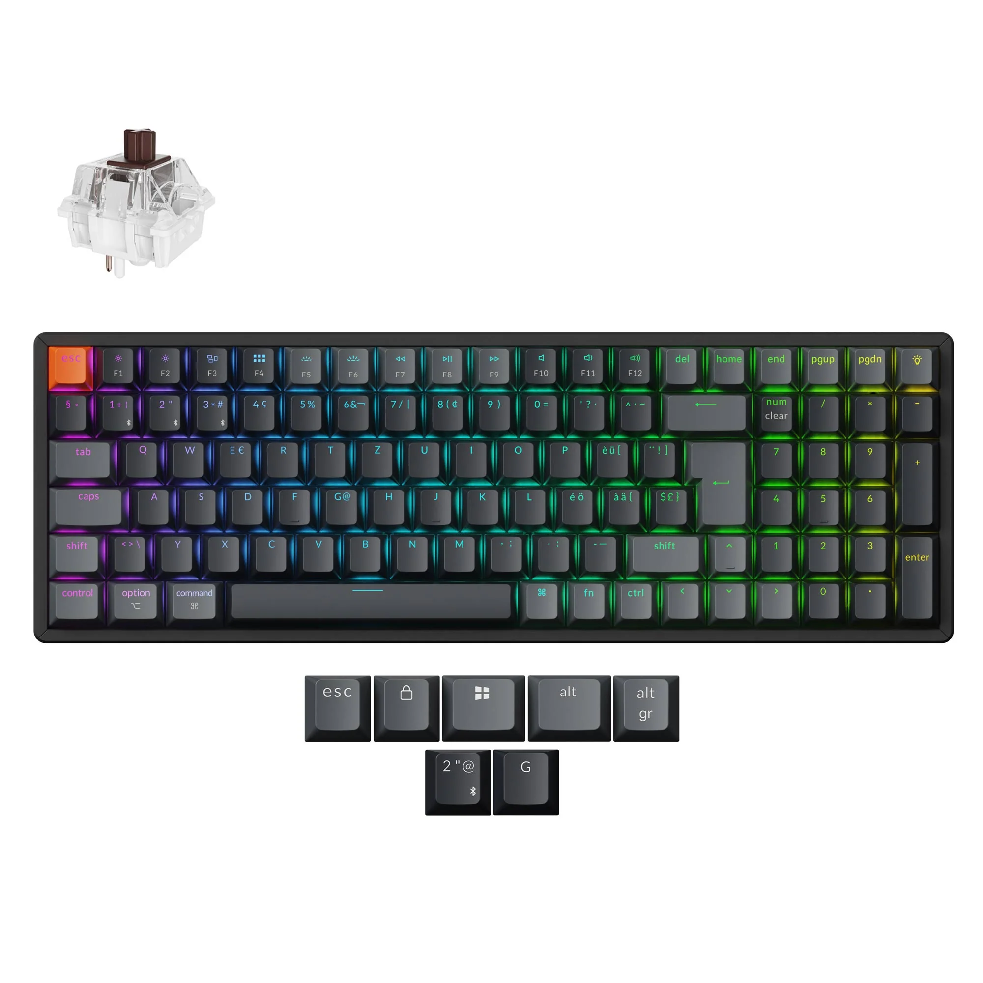 Teclado mecânico sem fio Keychron K4 QMK (layout ISO) - Versão 3