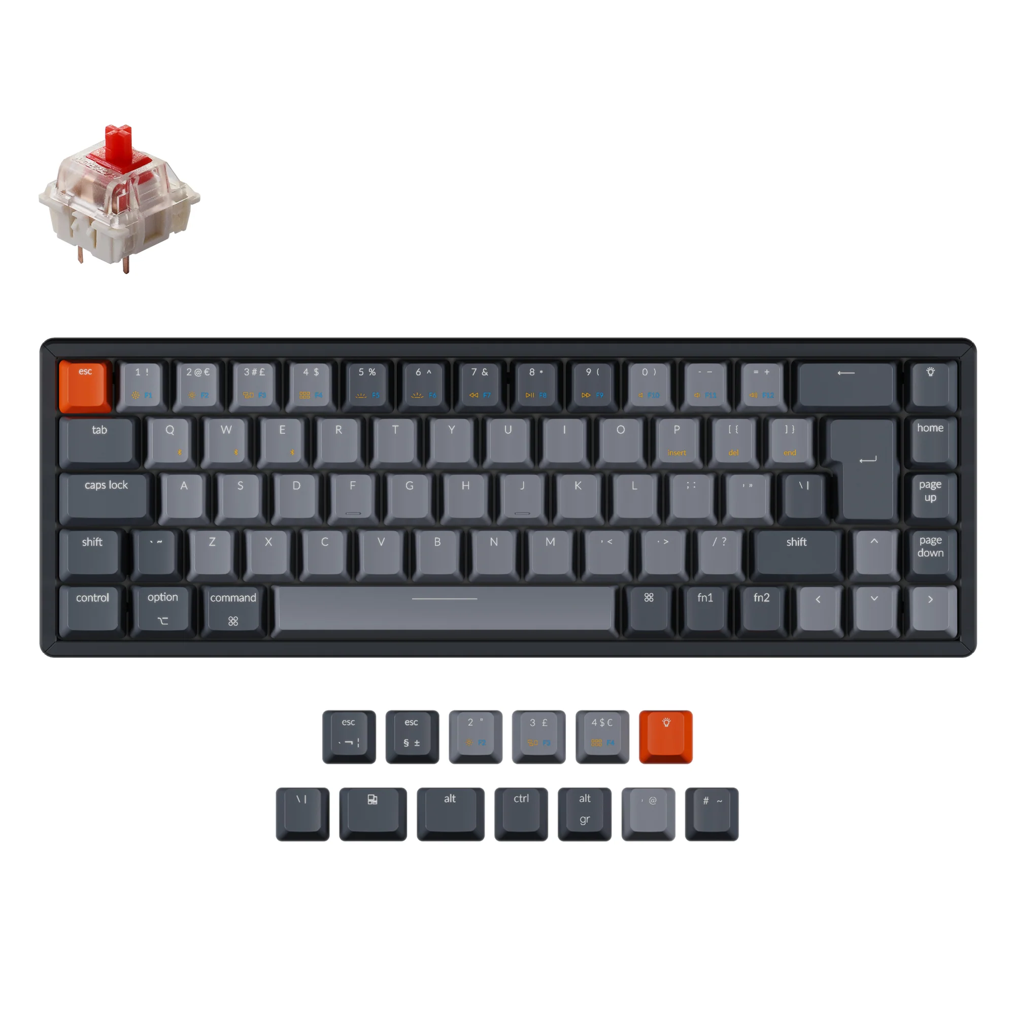 Keychron K6 trådløst mekanisk tastatur (UK ISO-layout)