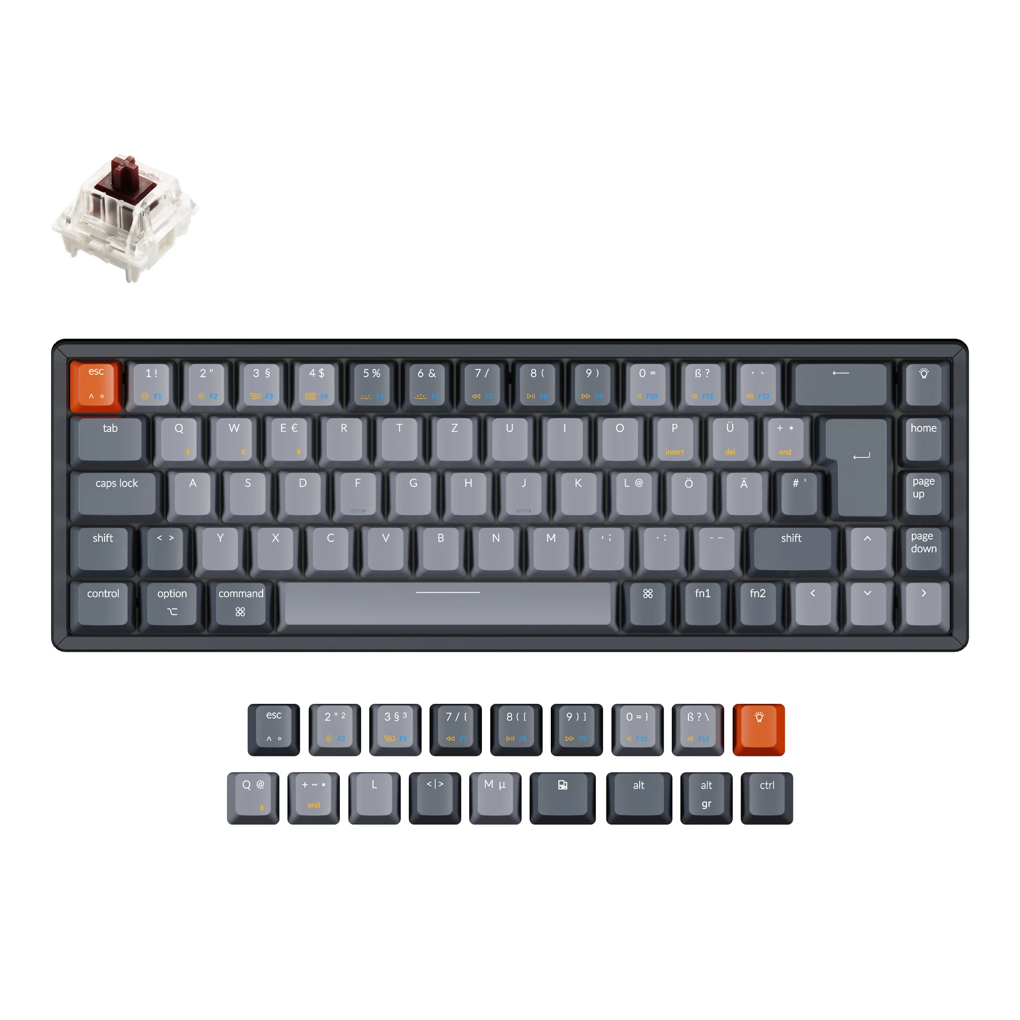 Teclado mecánico inalámbrico Keychron K6 (distribución ISO-DE alemana)