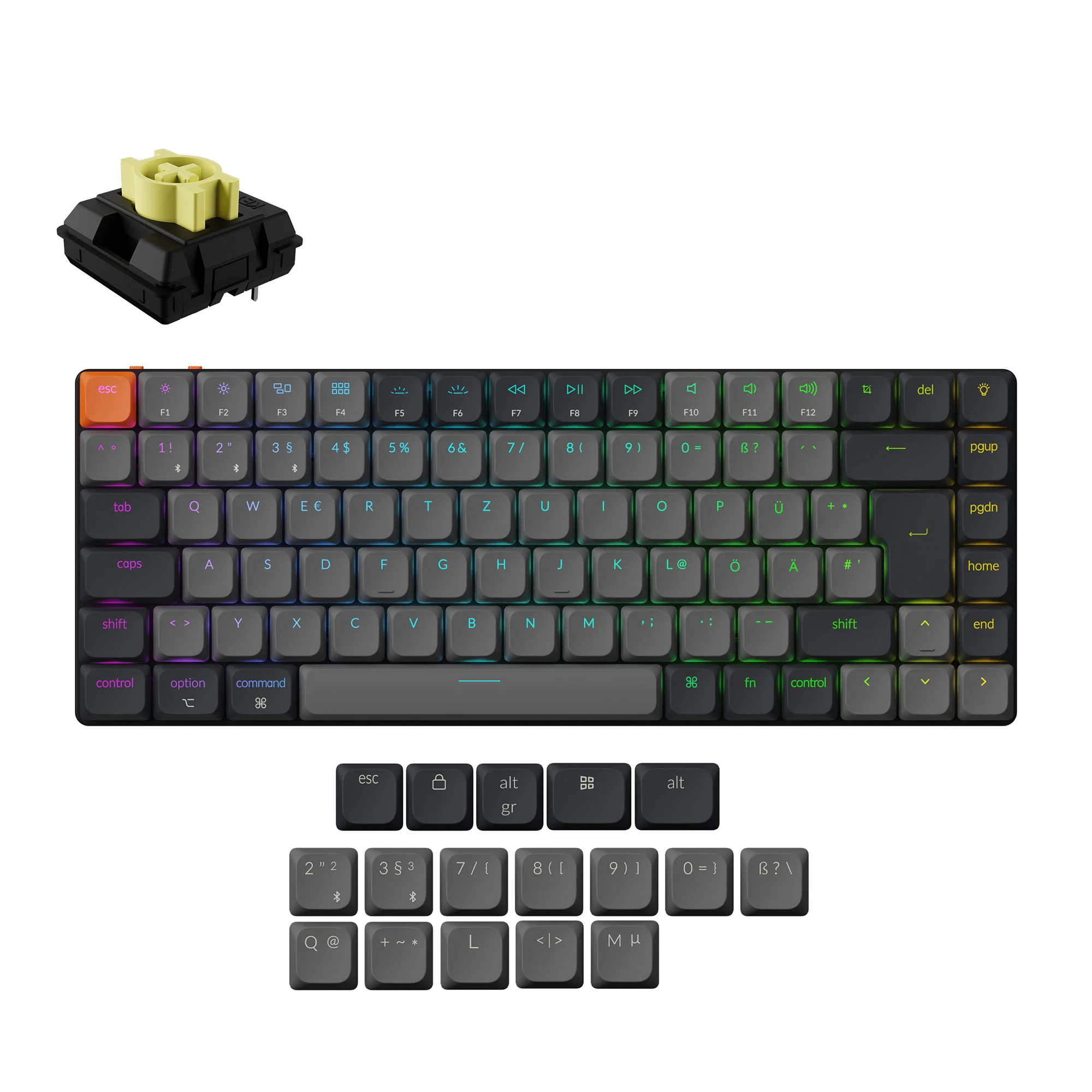 Keychron K3 QMK langaton mekaaninen näppäimistö (ISO-layout) - versio 3