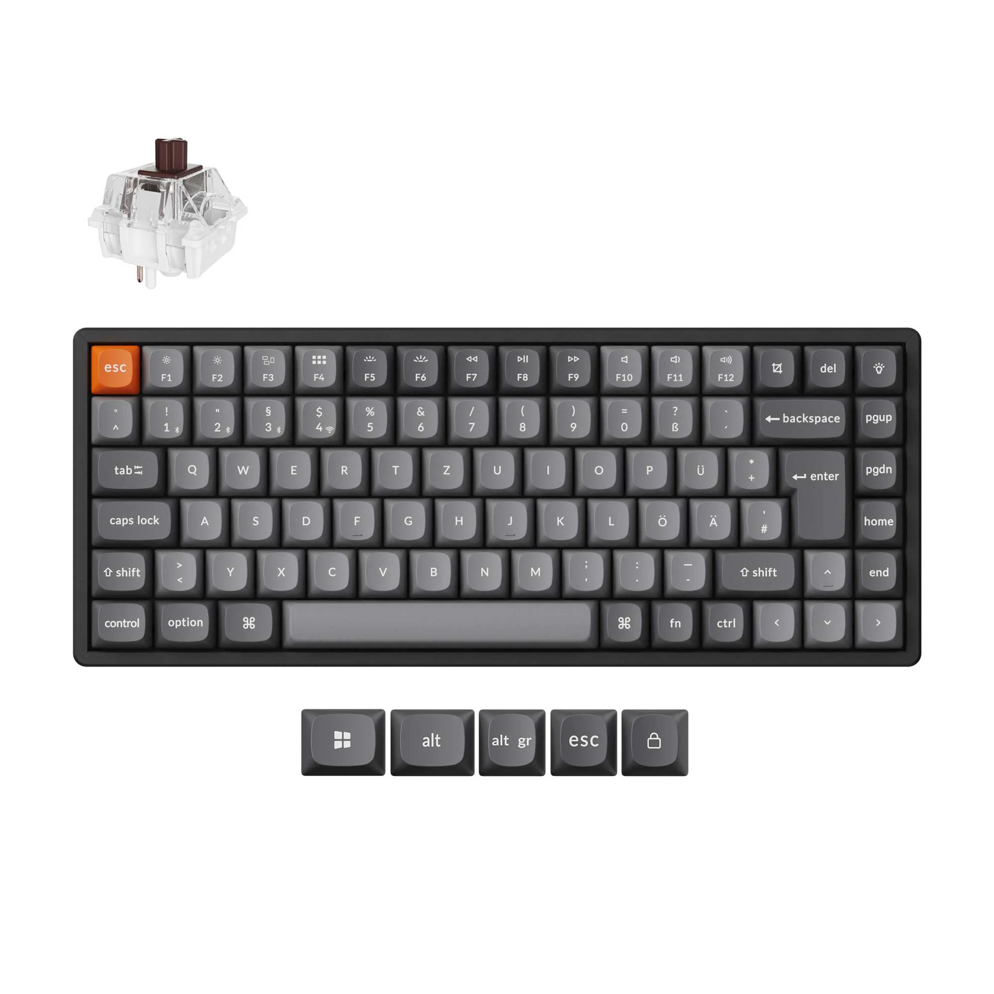 Keychron K2 Max Teclado mecánico inalámbrico QMK, colección de distribución ISO