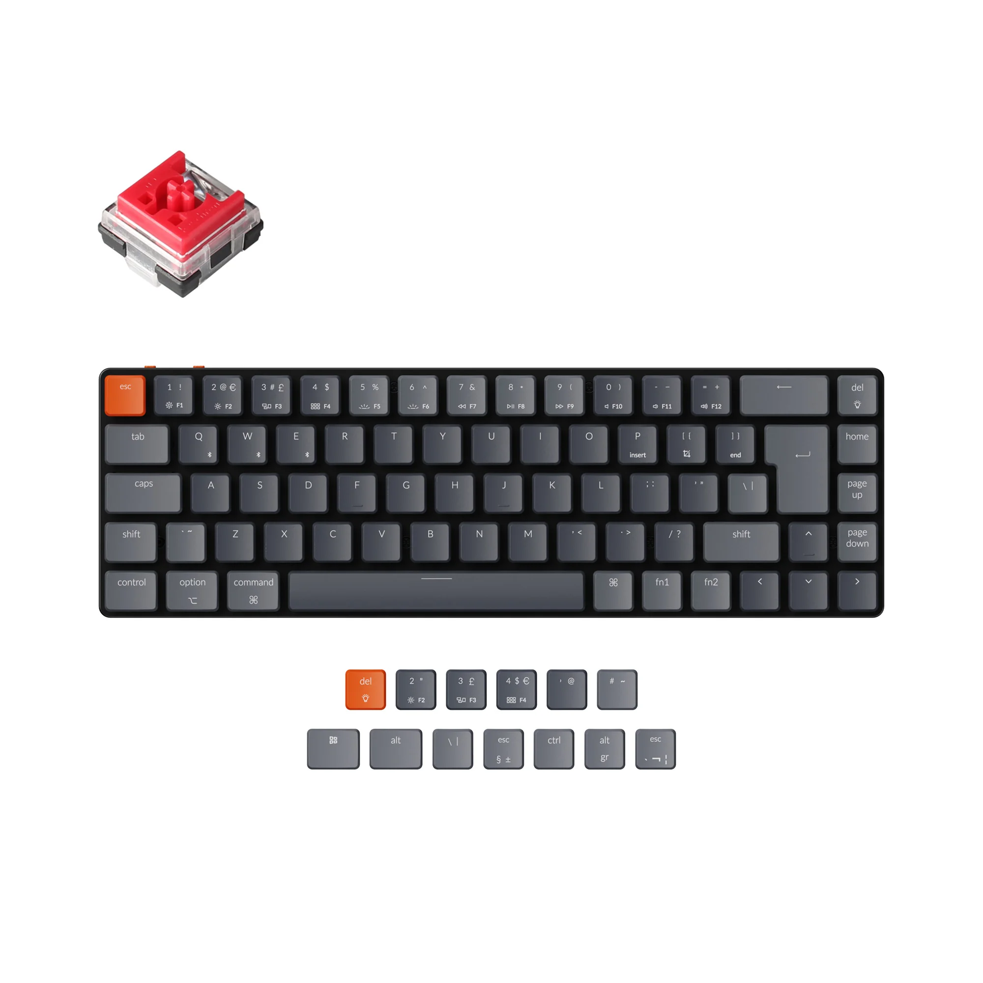 Keychron K7 Ultra-slim trådløst mekanisk tastatur (UK ISO-layout)