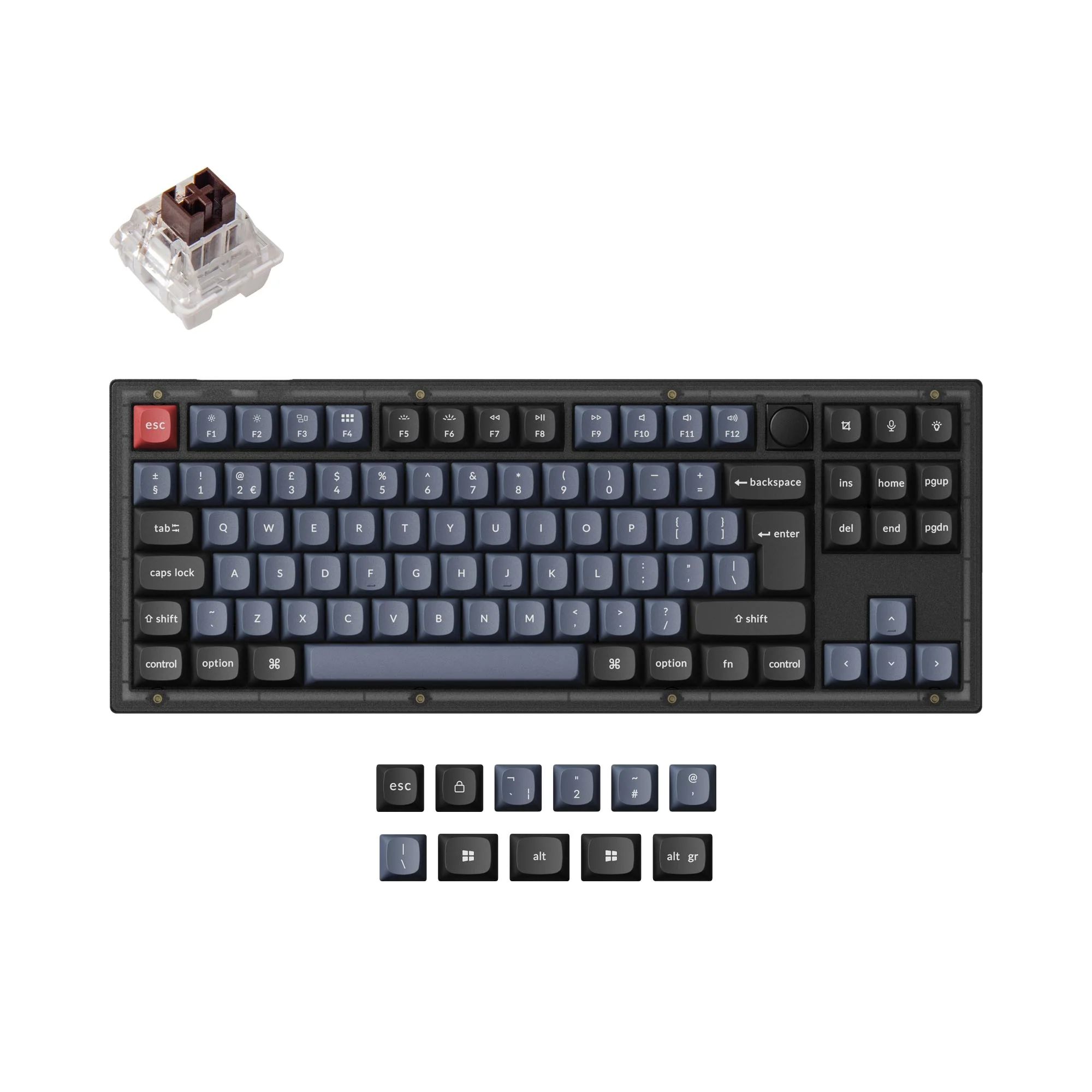 Keychron V3 QMK Custom -mekaaninen näppäimistö, ISO-asettelukokoelma