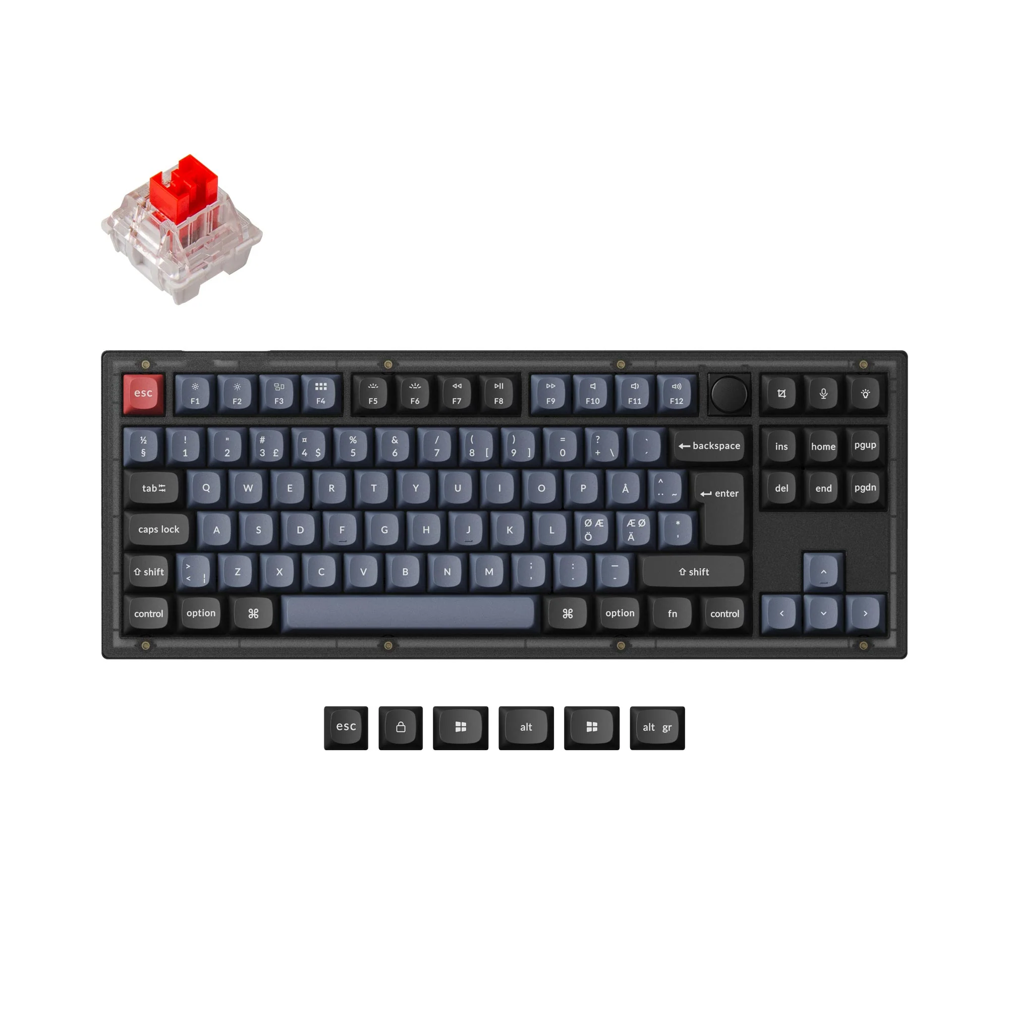 Keychron V3 QMK Custom -mekaaninen näppäimistö, ISO-asettelukokoelma