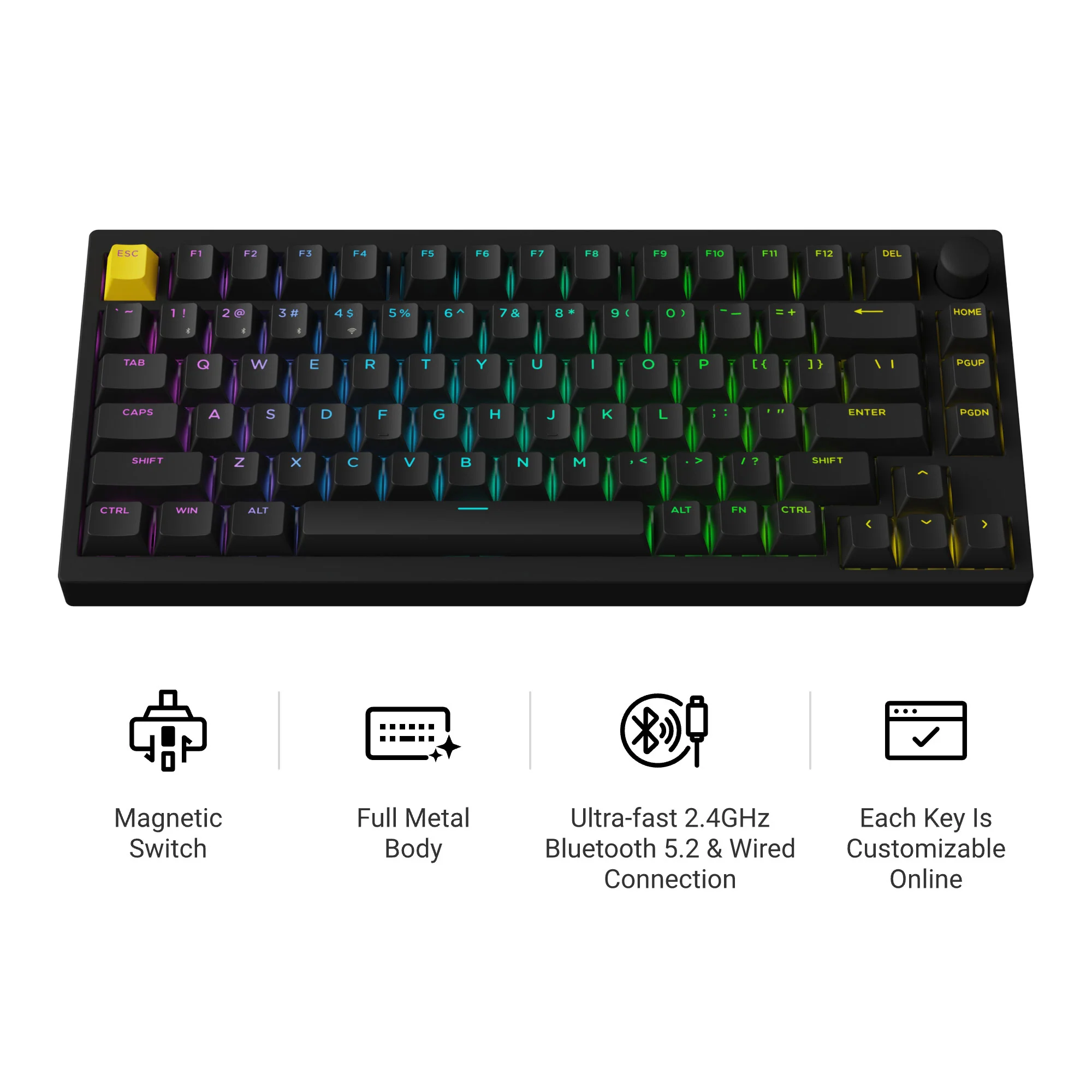 Lemokey P1 HE Teclado gaming inalámbrico personalizado con interruptor magnético