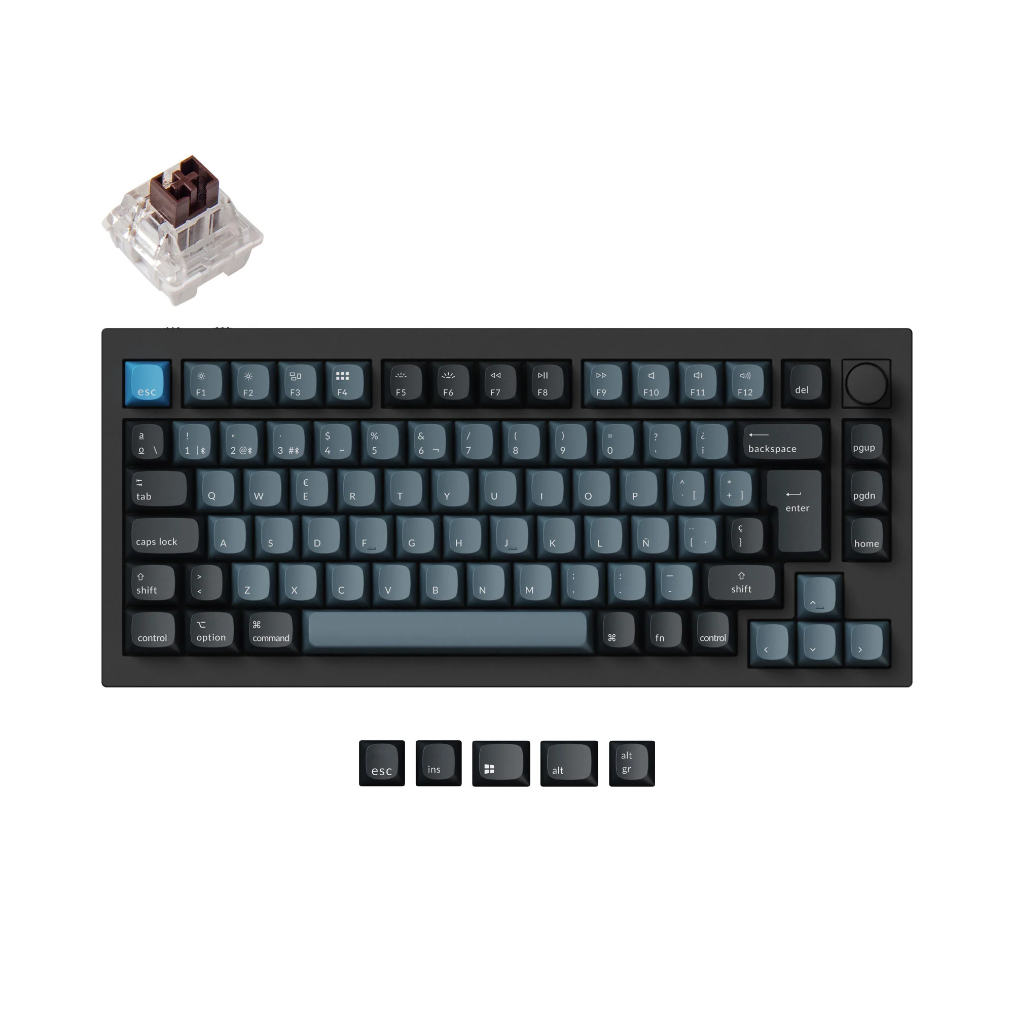 Keychron Q1 Pro QMK/VIA langaton Custom-mekaaninen näppäimistö ISO-asettelukokoelma