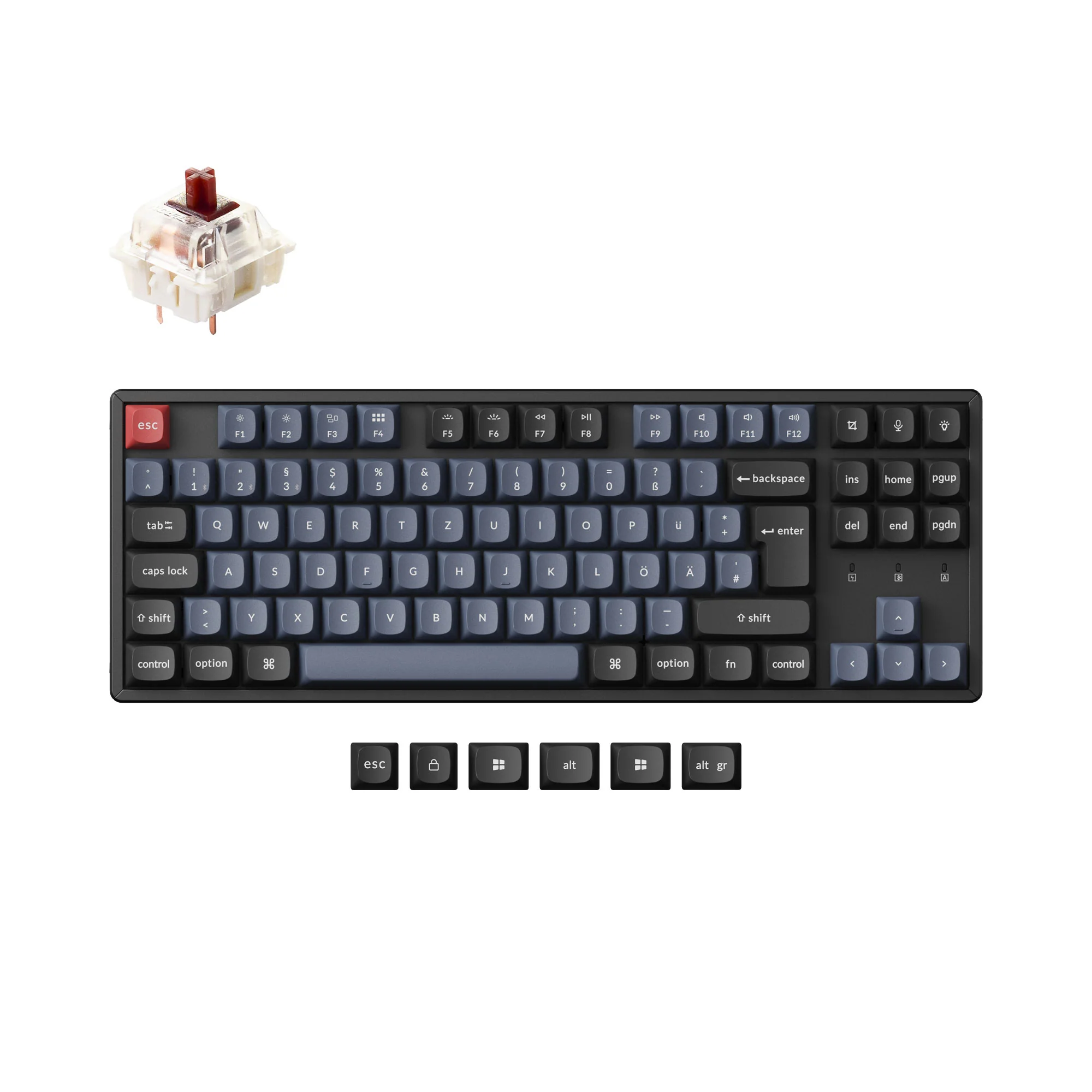 Colección de teclado mecánico inalámbrico Keychron K8 Pro QMK/VIA con distribución ISO