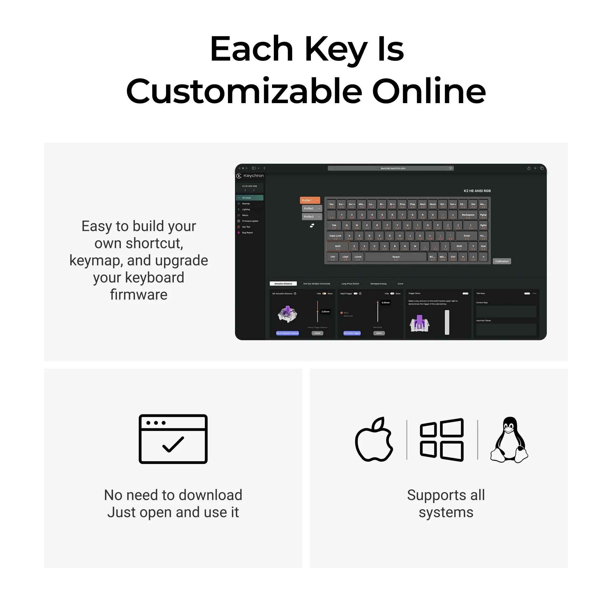 Keychron K2 HE kabellose Custom-Tastatur mit Magnetschaltern