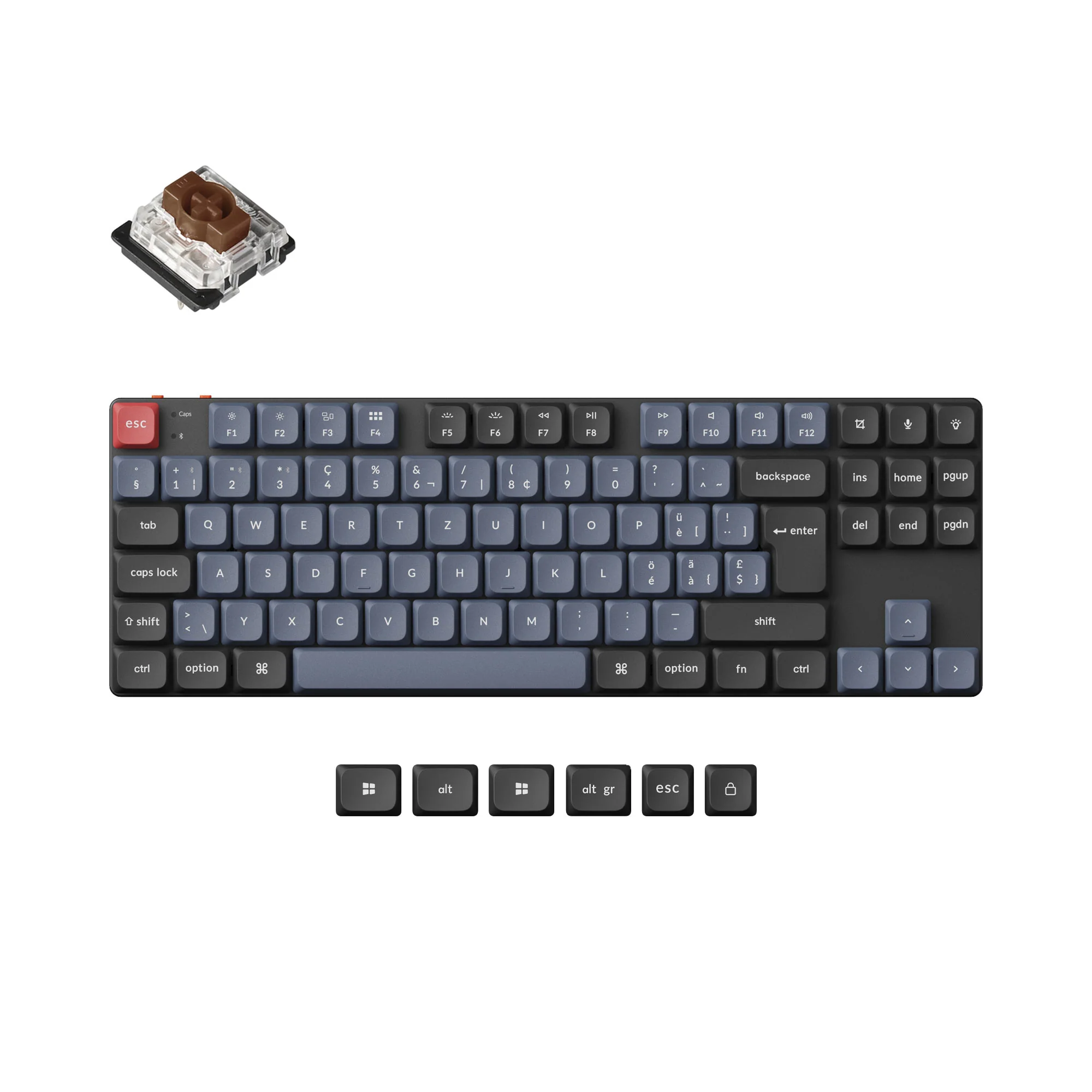 Keychron K1 Pro teclado mecánico inalámbrico personalizable QMK/VIA - colección de distribución ISO