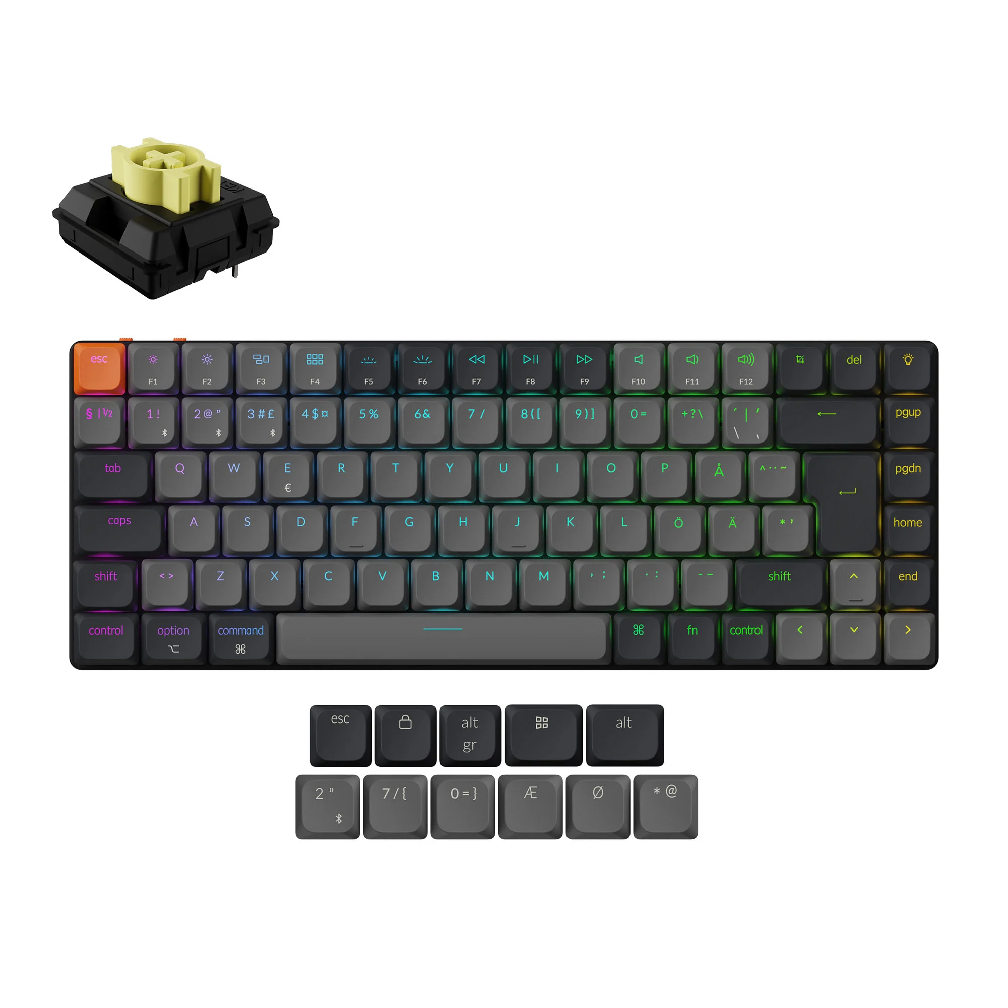 Keychron K3 QMK langaton mekaaninen näppäimistö (ISO-layout) - versio 3