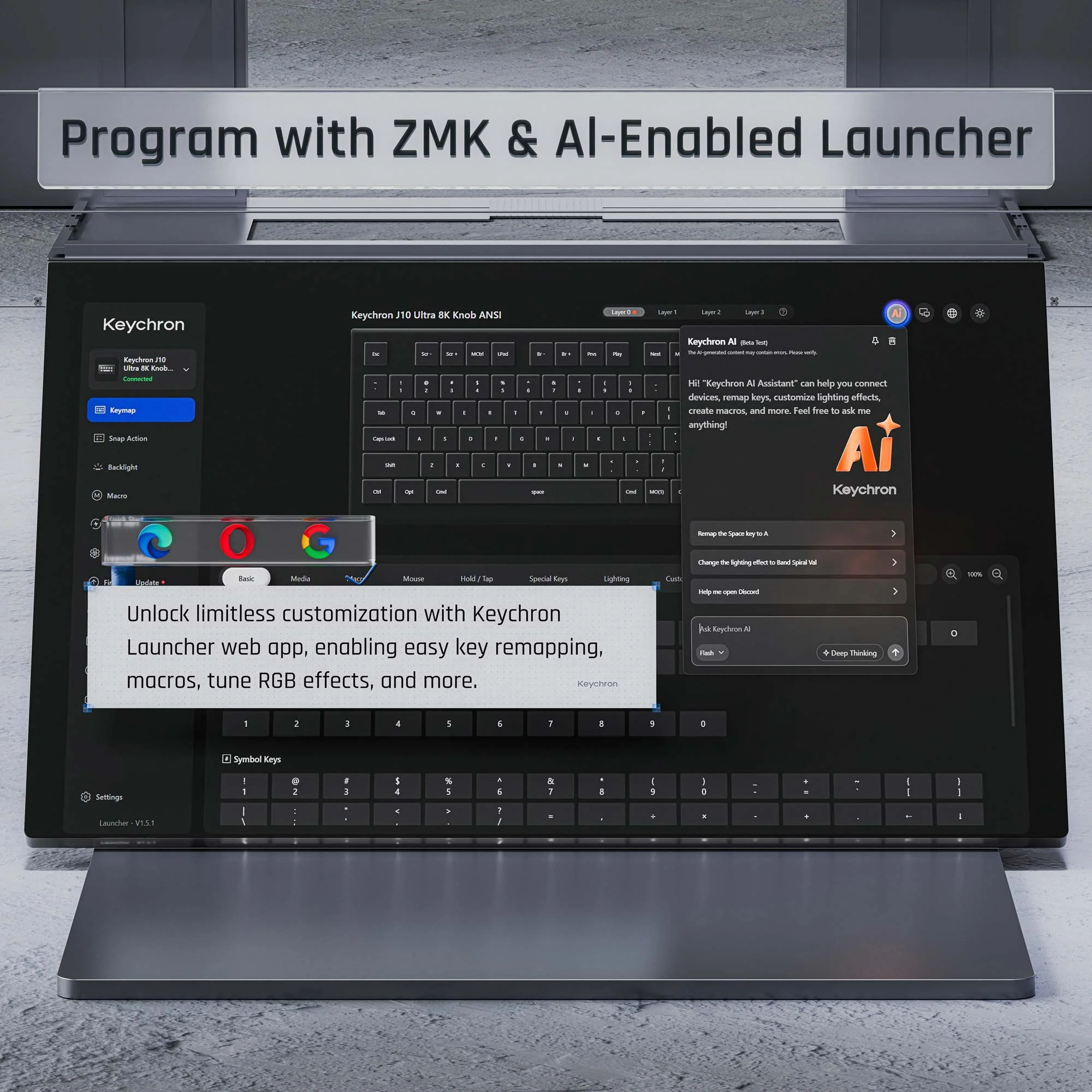 Keychron J10 Ultra 8K Bezprzewodowa Konfigurowalna Klawiatura Mechaniczna
