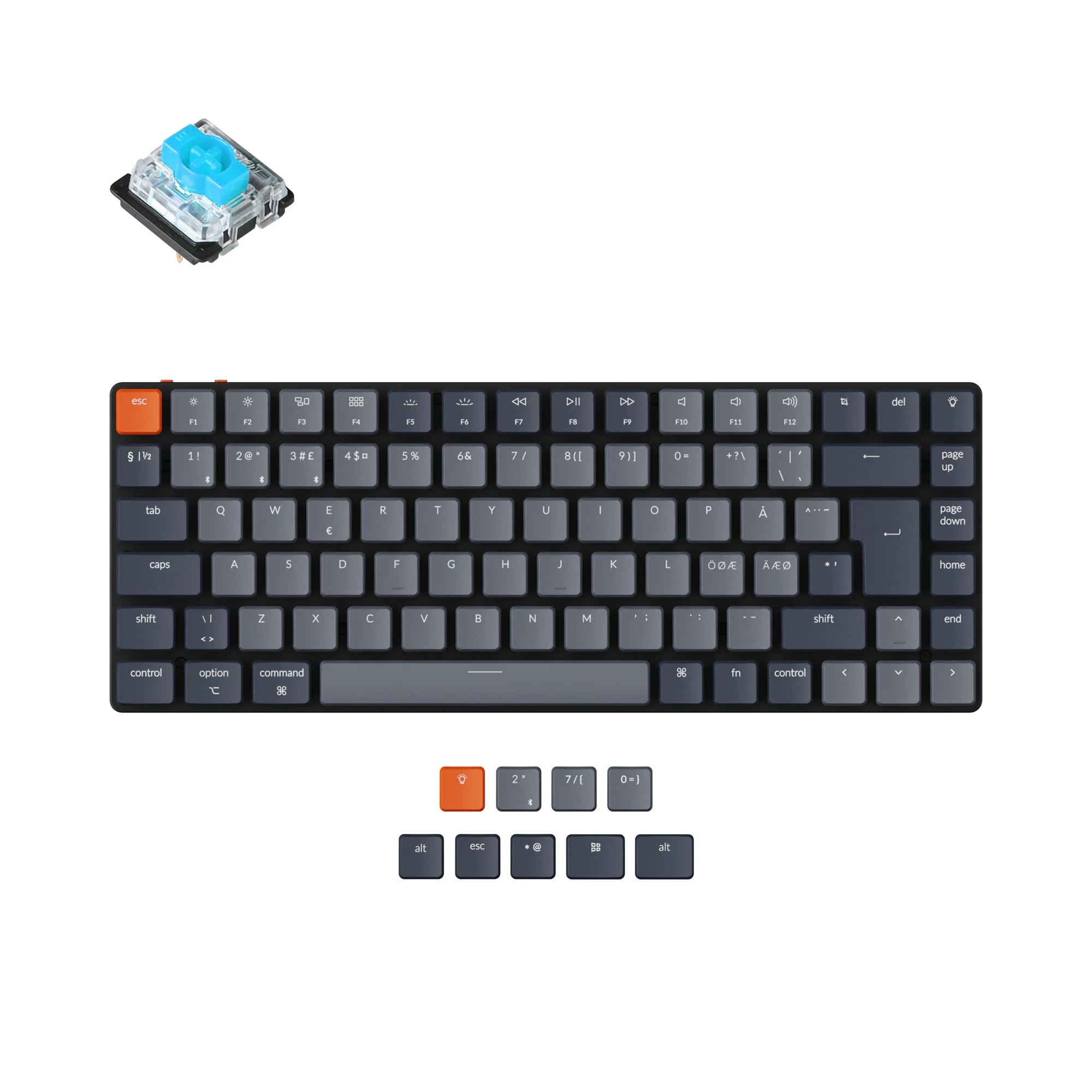 Clavier mécanique sans fil ultra-fin Keychron K3 (disposition ISO nordique) - Version 2
