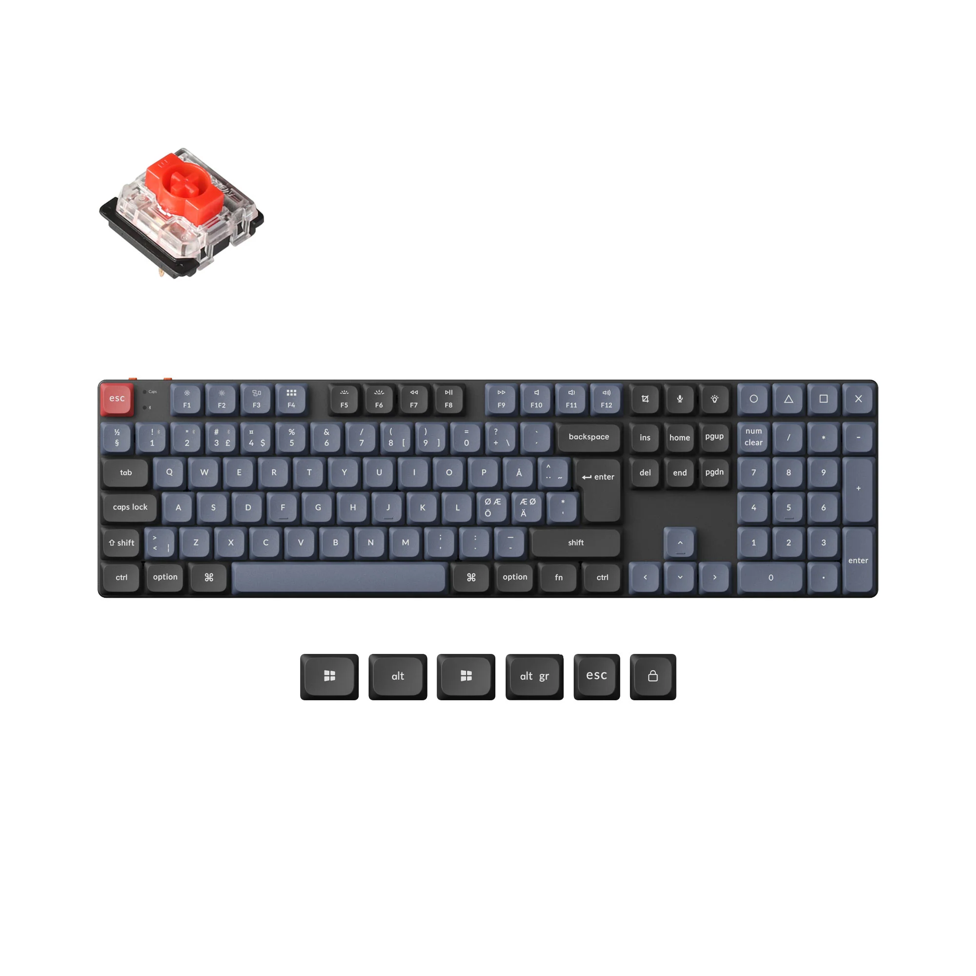 Coleção de teclado mecânico personalizado sem fio Keychron K5 Pro QMK/VIA layout ISO