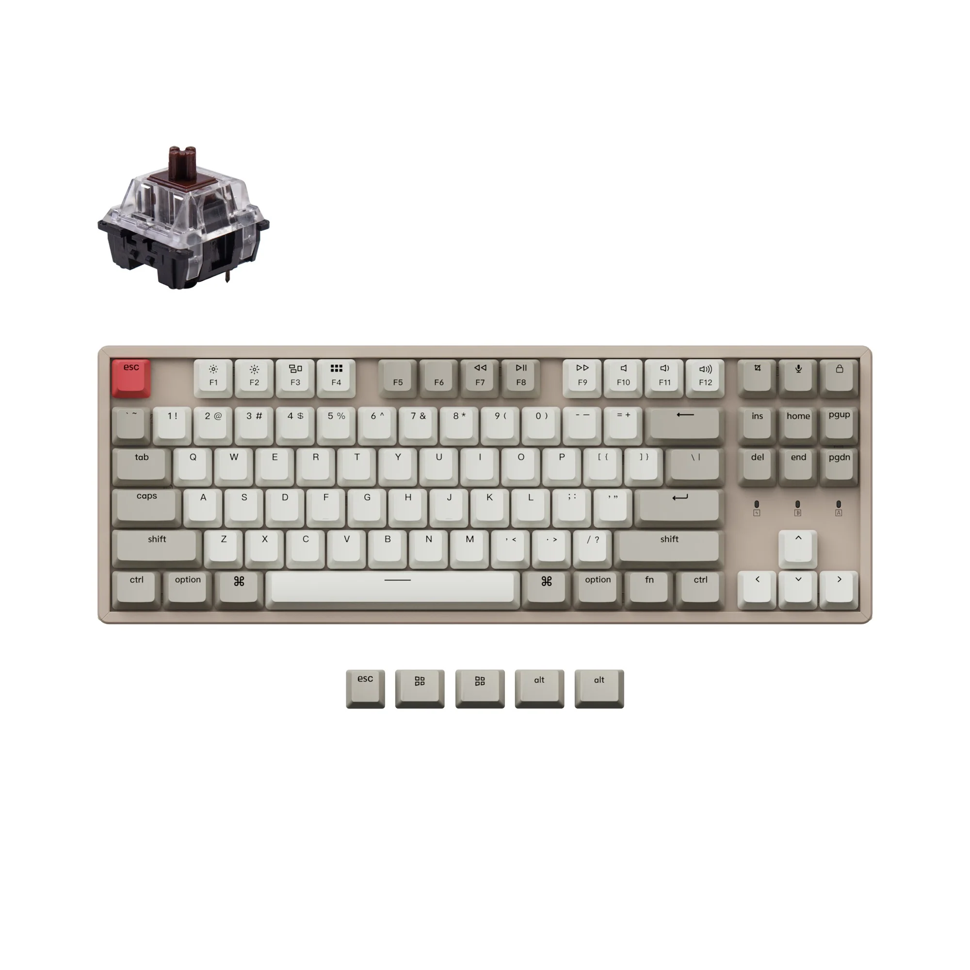 Teclado Mecânico Sem Fio Keychron K8 Sem Iluminação