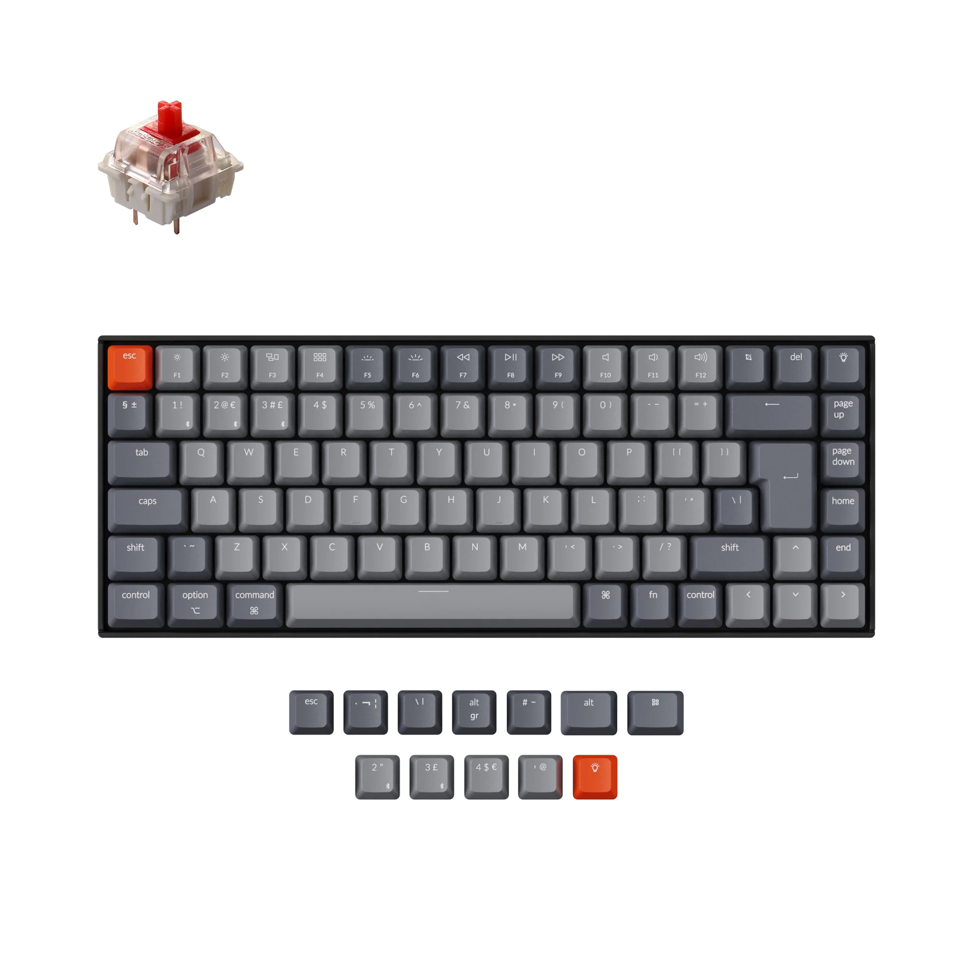 Teclado mecánico inalámbrico Keychron K2 (distribución ISO UK) - Versión 2
