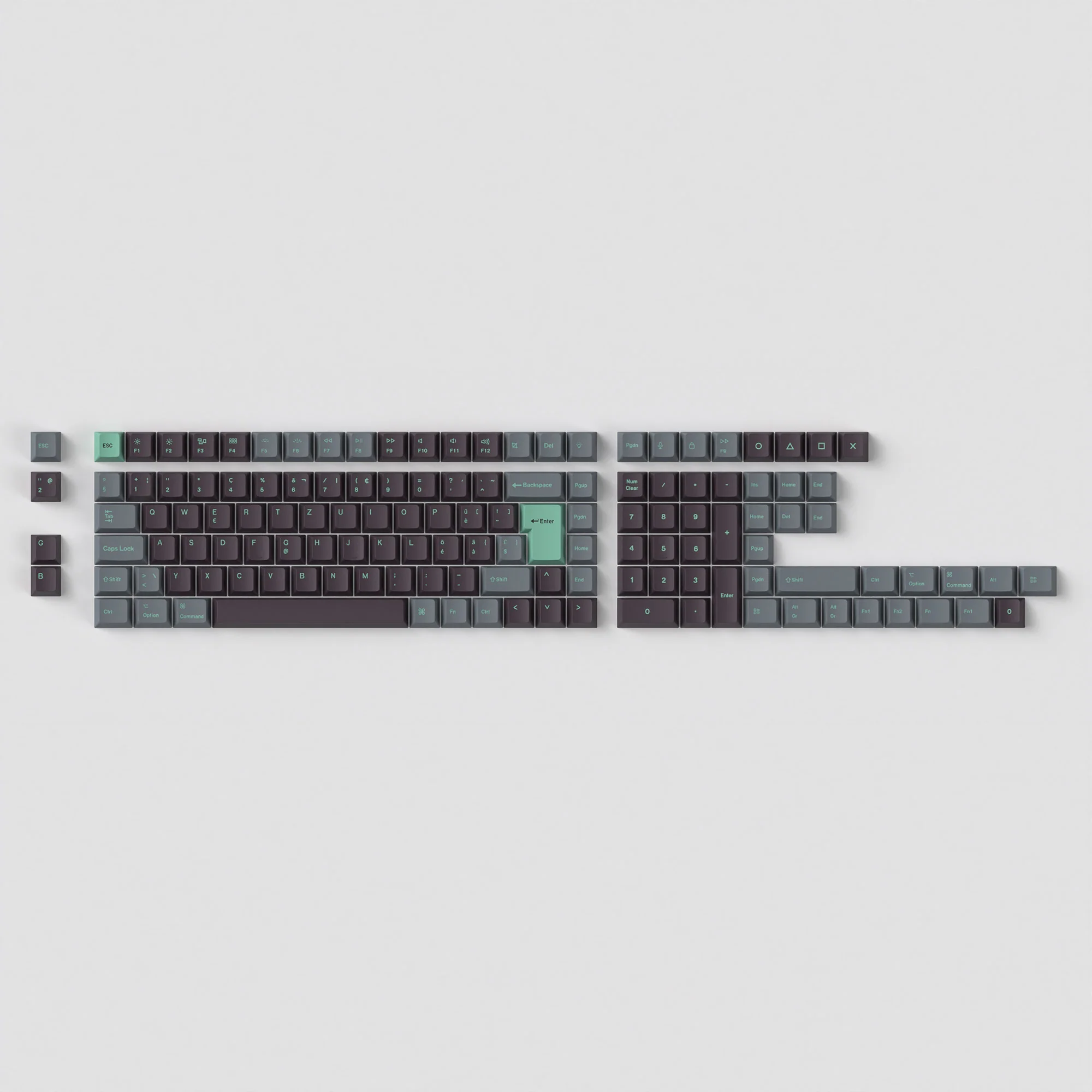 ISO Cherry-profiili Dye-Sub PBT täysi näppäinsarja - Hacker Mint