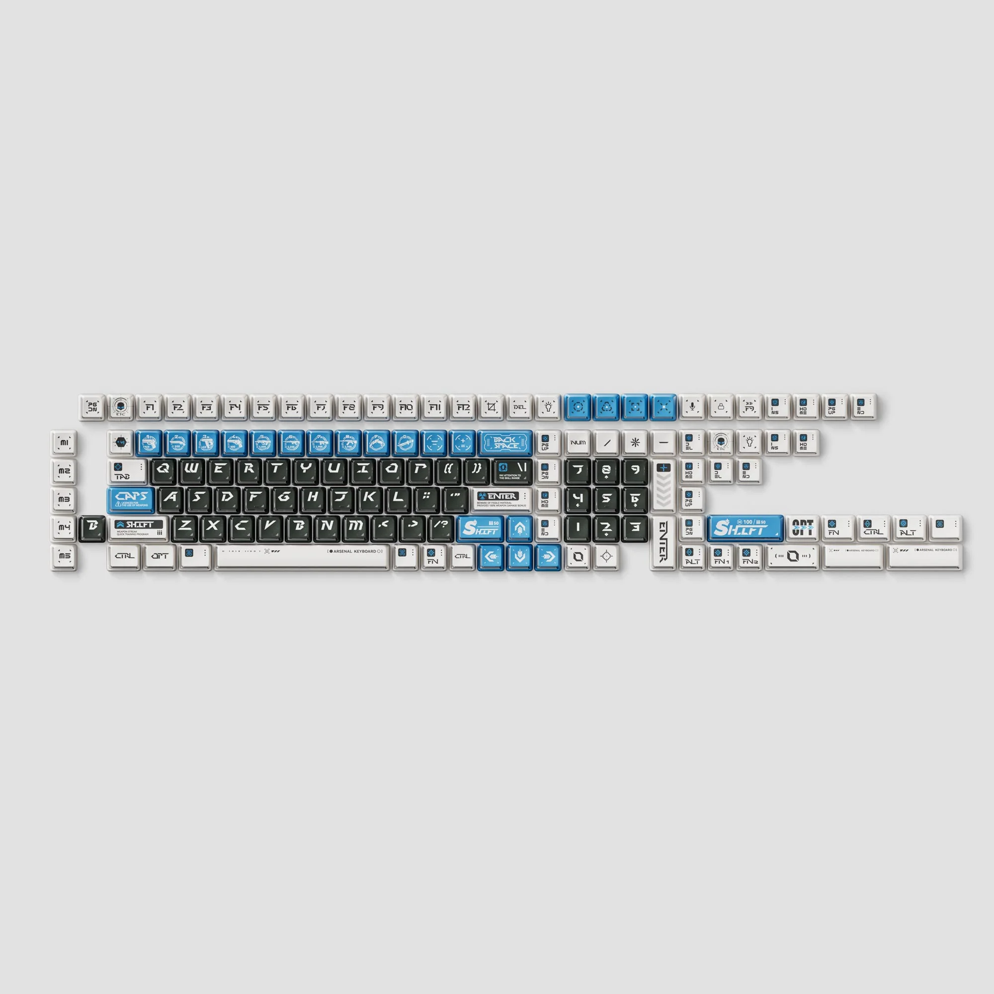 Arsenal - Nuclear Power gennemskinnelig Dye-Sub PBT komplet tastaturdækselsæt